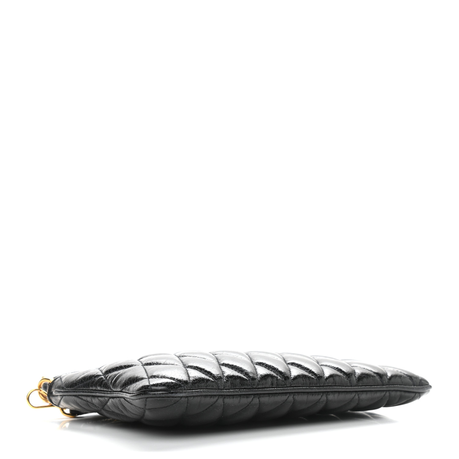 MIU MIU Vitello Shine Trapu Zip Crossbody Bag Black 952820