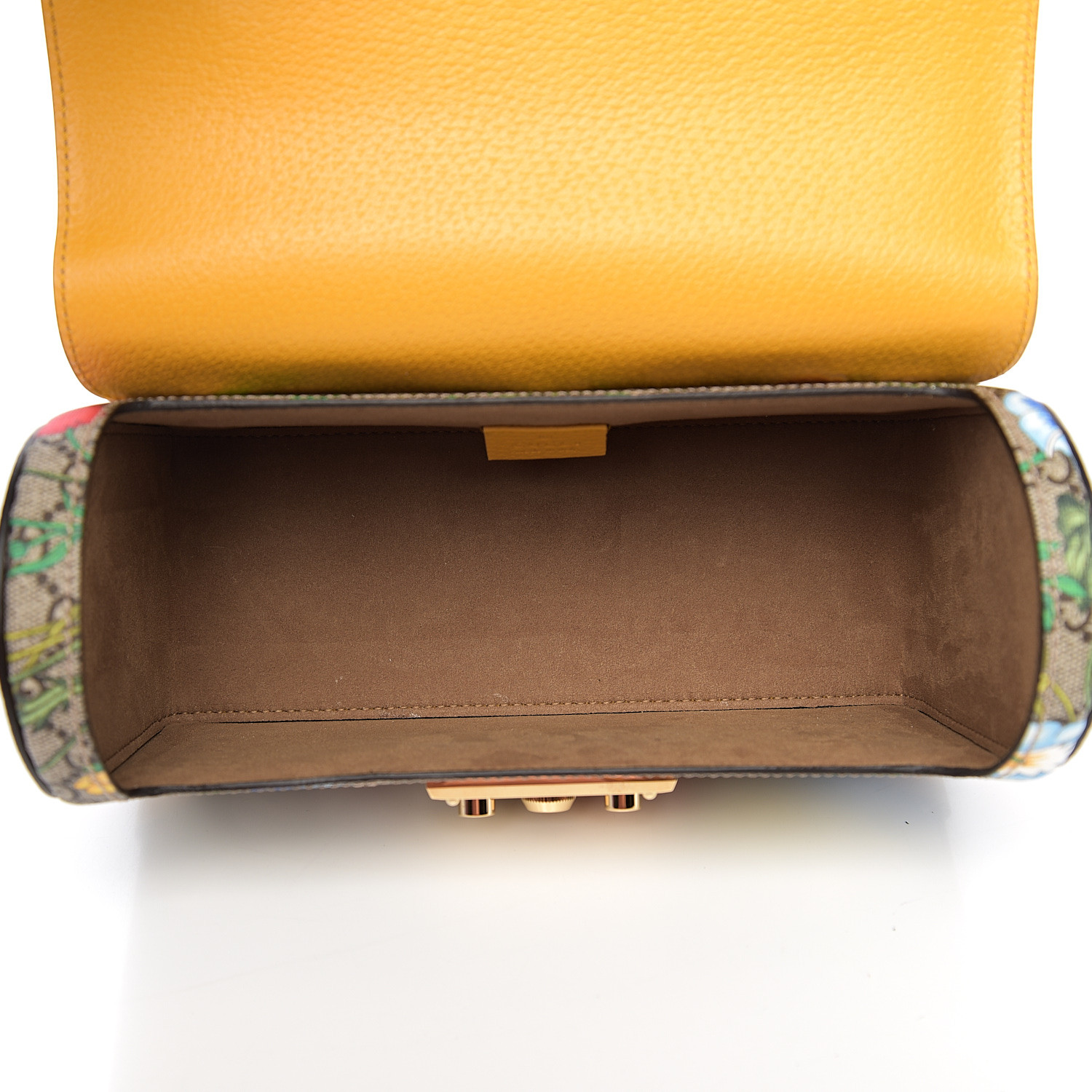 GUCCI GG Supreme Monogram Flora Small Padlock Bamboo
