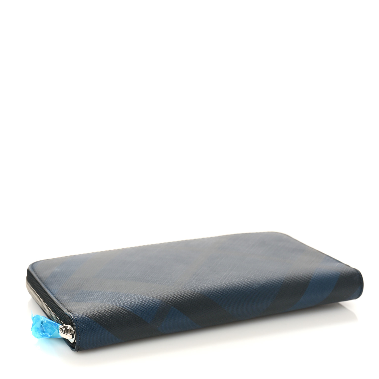BURBERRY London Check Zip Around Wallet Navy 1313798