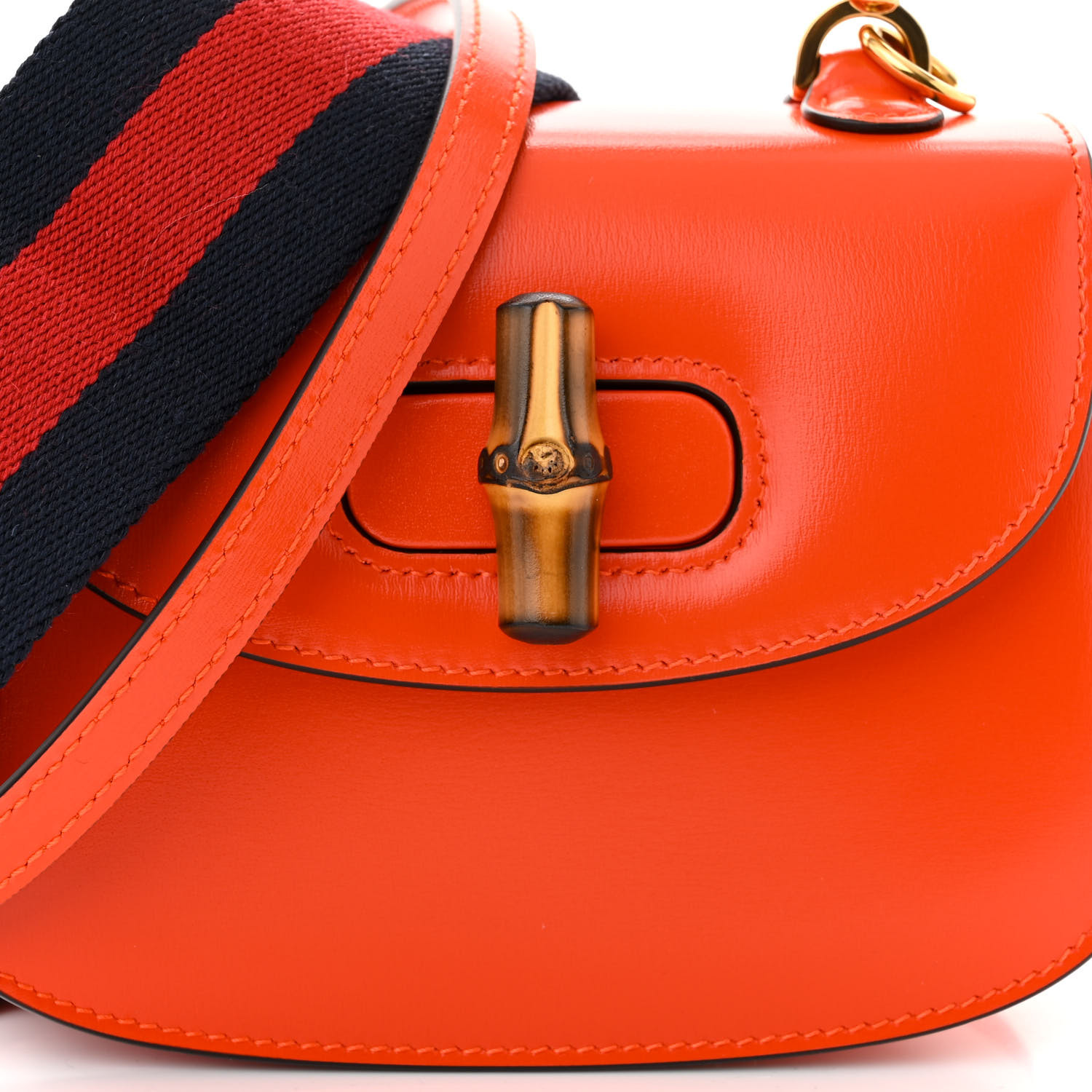 Bamboo handle drape bag／orange camel Gucci Bamboo Handle Top Handle Bag