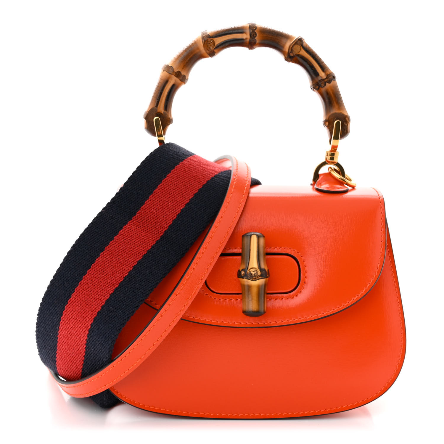 GUCCI Boarded Dyana Lux Calfskin Web Mini Bamboo 1947 Top