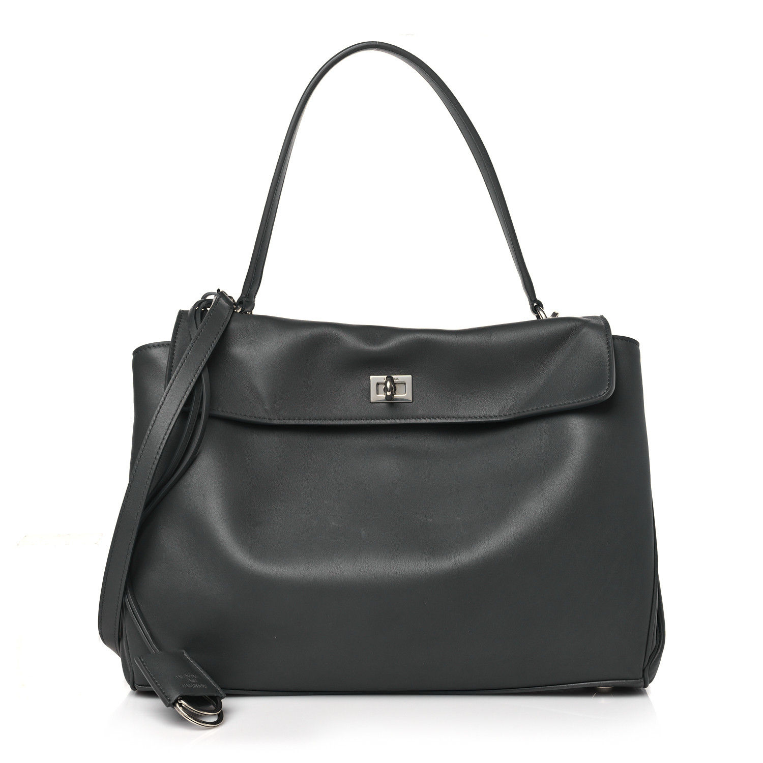BALENCIAGA Natural Smooth Calfskin Medium Rodeo Top Handle