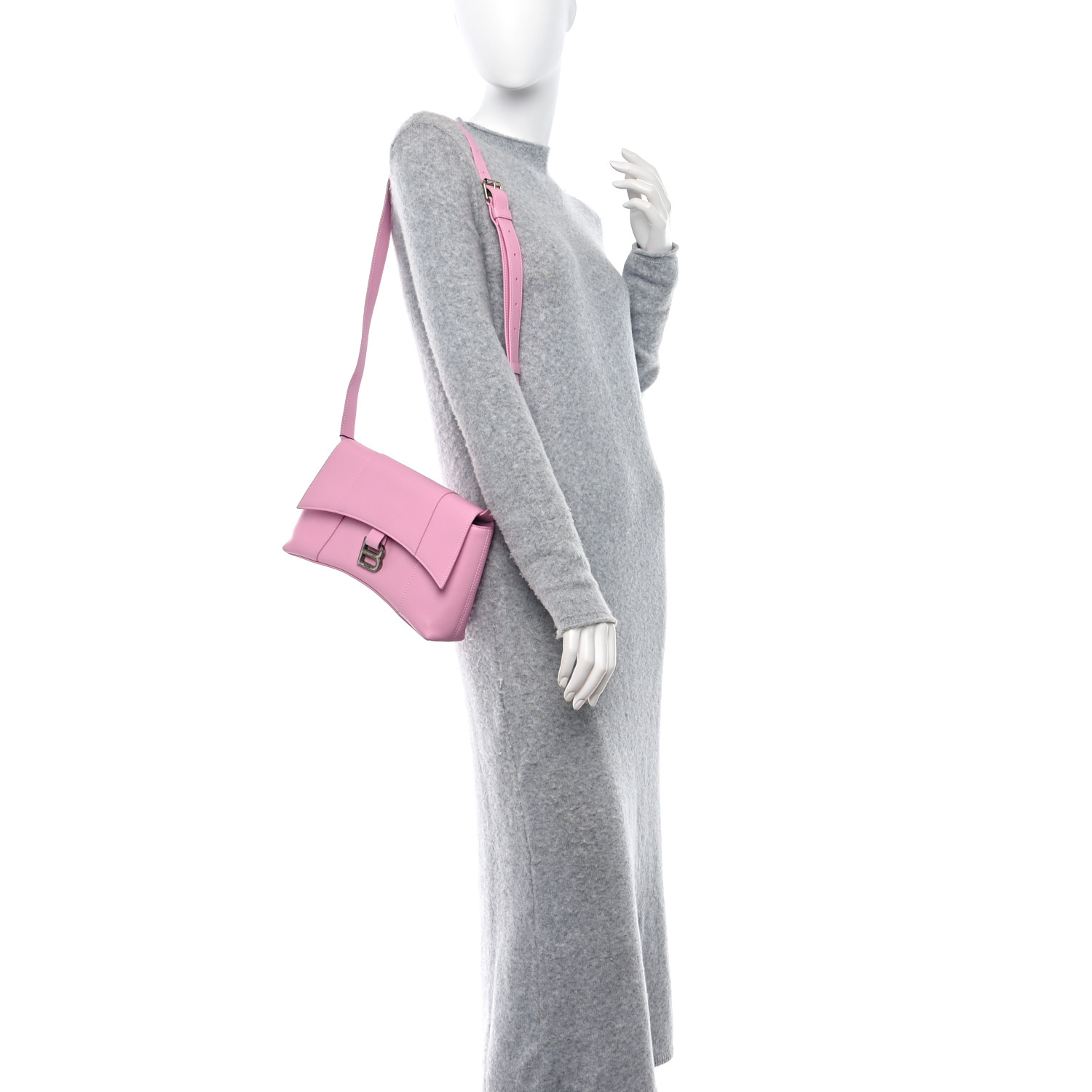 [Balenciaga] GG80101BC◆ Downtown XS-Candy Pink BALENCIAGA Semi Shiny Smooth Calfskin XS Downtown Shoulder
