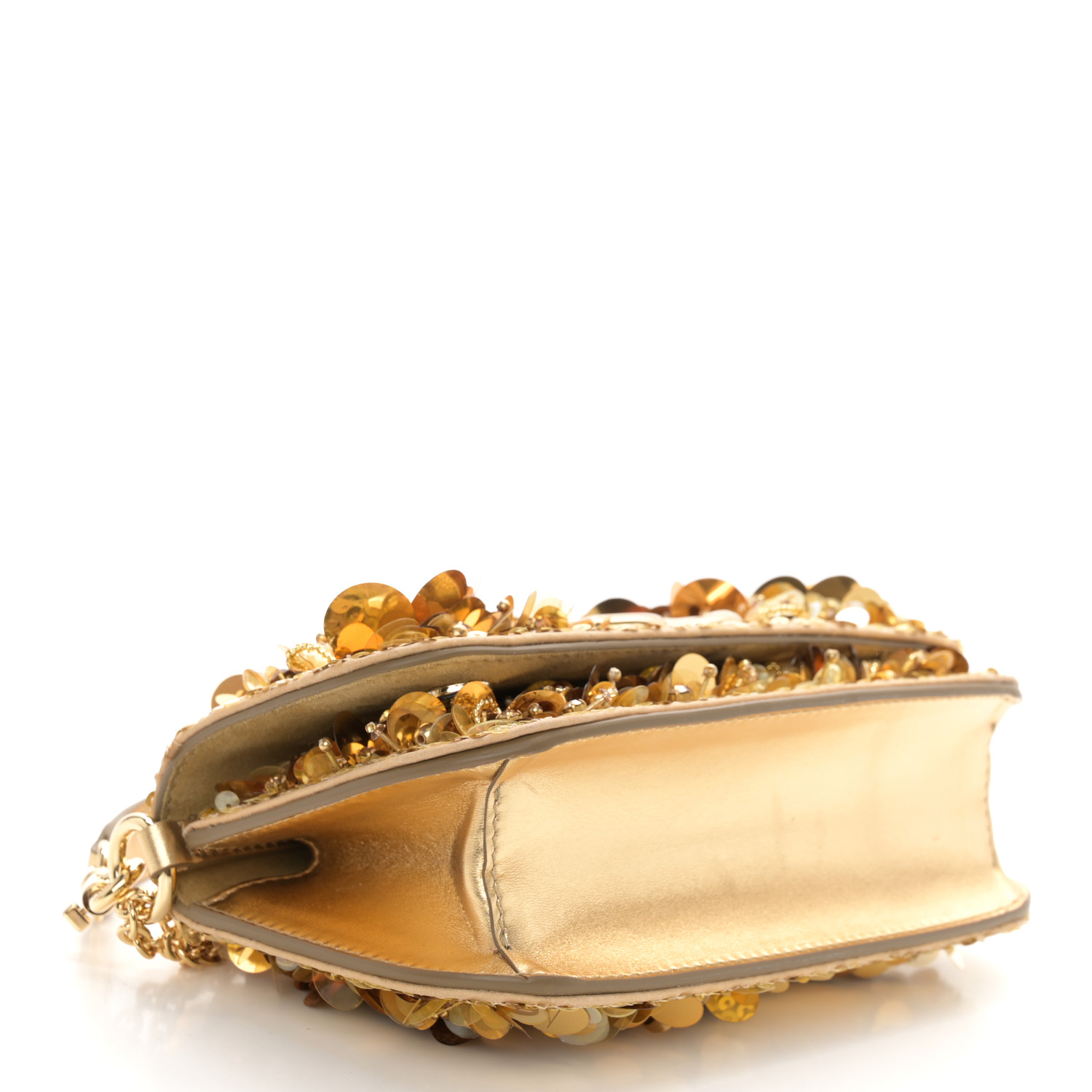 DOLCE GABBANA Sequin DG Shoulder Bag Oro 1510115 | FASHIONPHILE