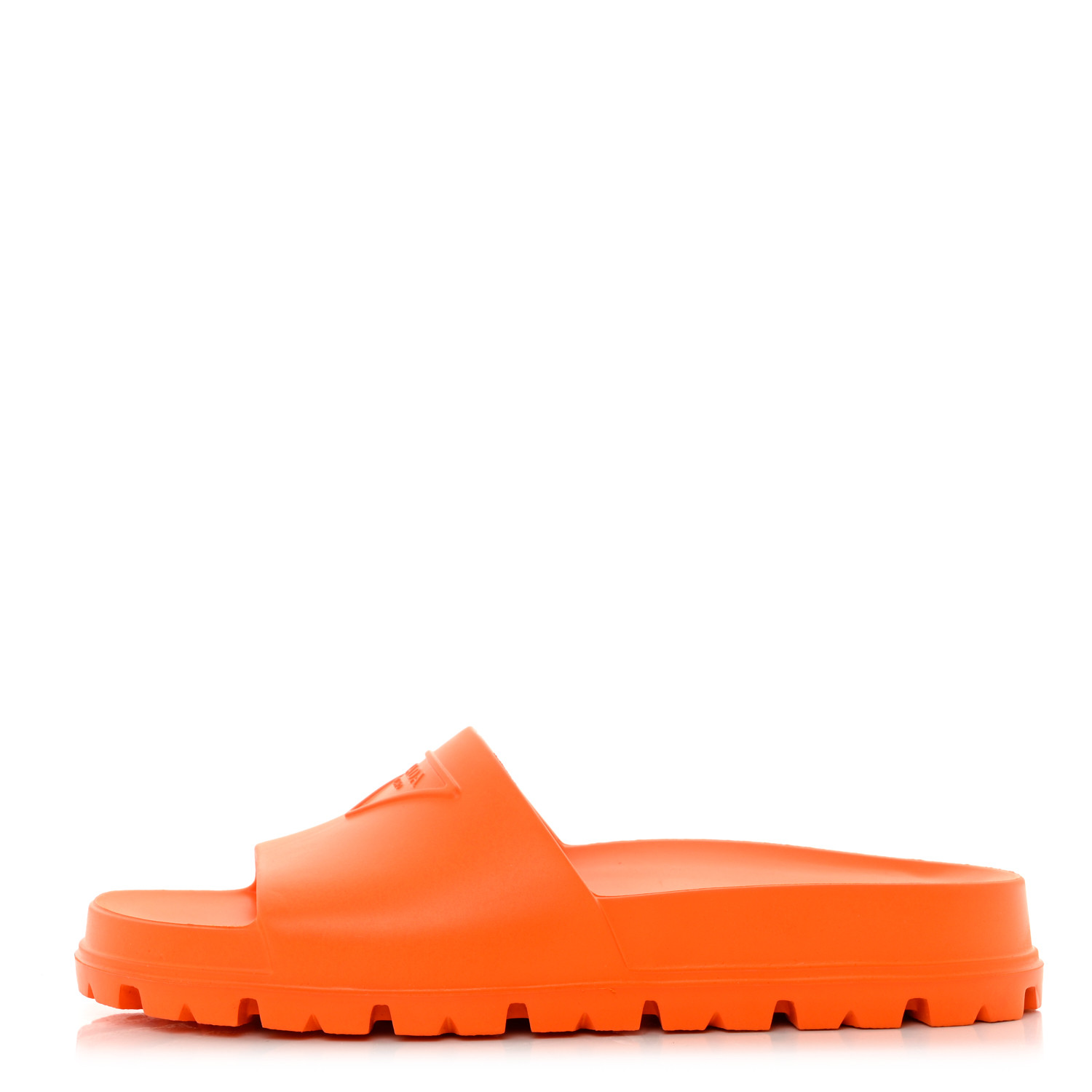 PRADA EVA Rubber Triangle Logo Embossed Womens Lug Sole 20mm