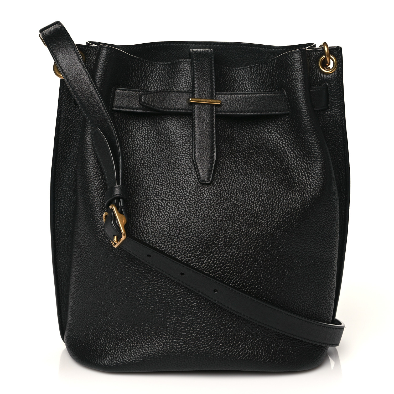 【SAINT LAURENT】BOUCLE BUCKET BAG SAINT LAURENT Grained Calfskin Boucle Bucket Bag Black