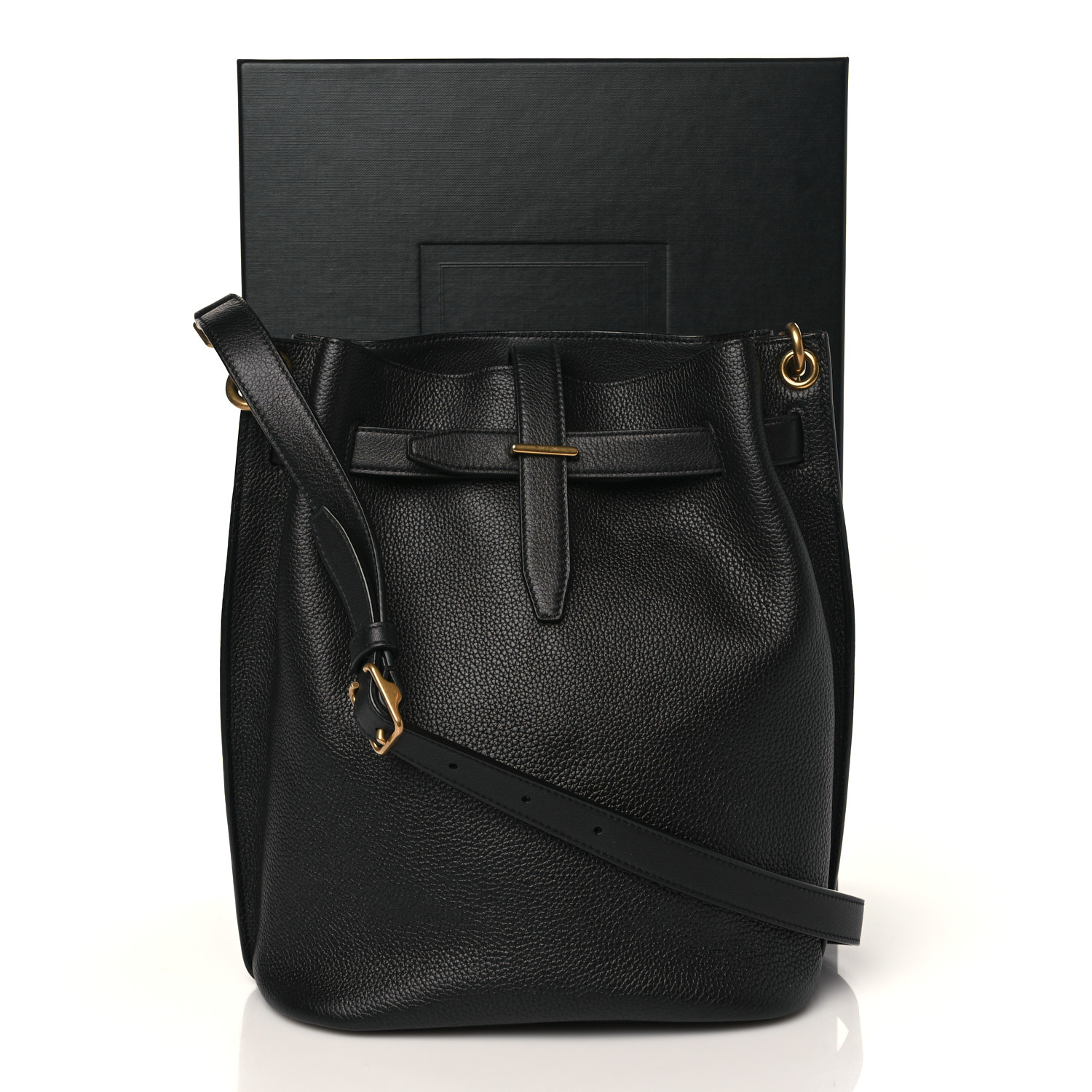 ショルダーバッグ・ポシェット SAINT LAURENT BOUCLE BUCKET BAG SAINT LAURENT Grained Calfskin Boucle Bucket Bag Black