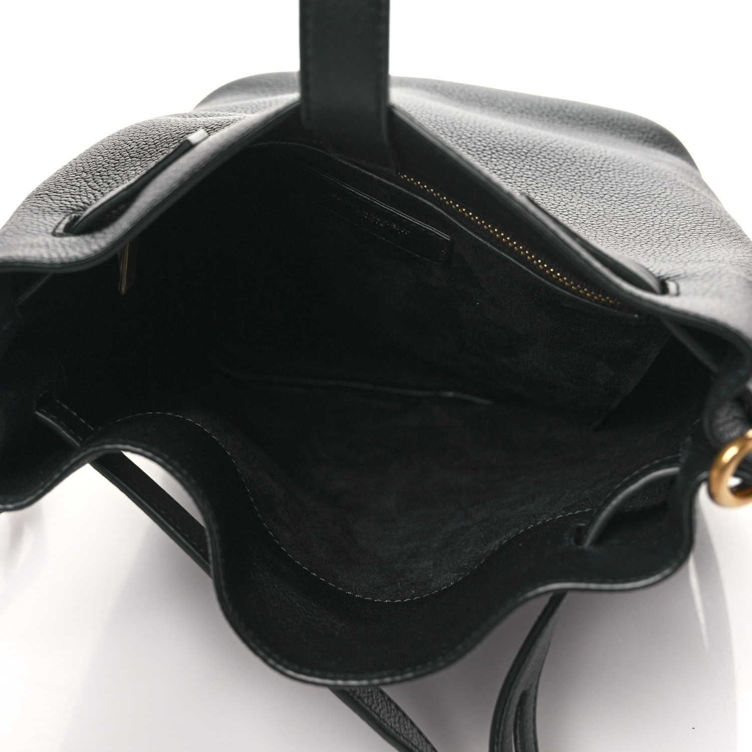 【SAINT LAURENT】BOUCLE BUCKET BAG SAINT LAURENT Grained Calfskin Boucle Bucket Bag Black