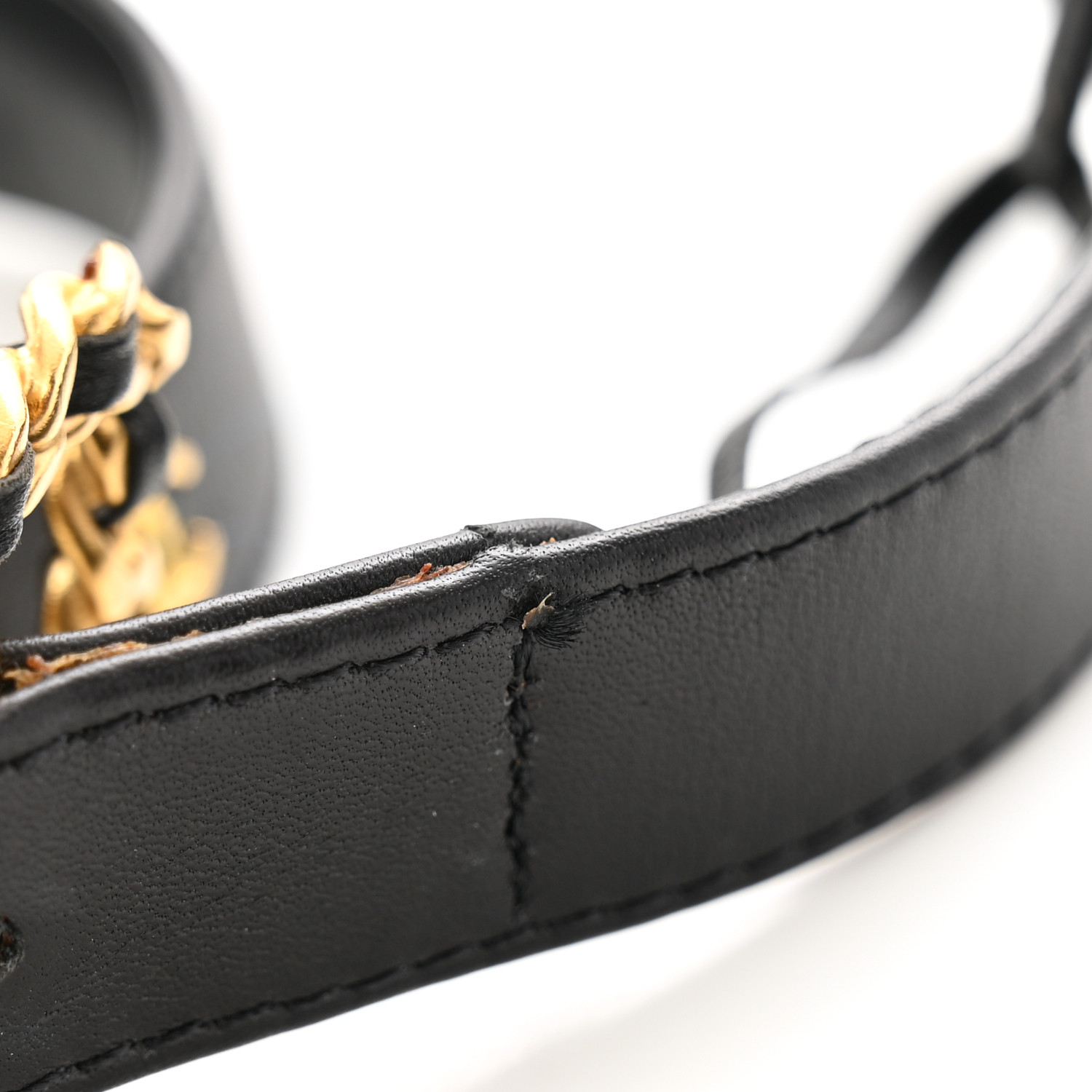CHANEL ベルト 70/28 Chanel Buckle Belt Black Gold Leather 70/28 96A 68472 | eBay