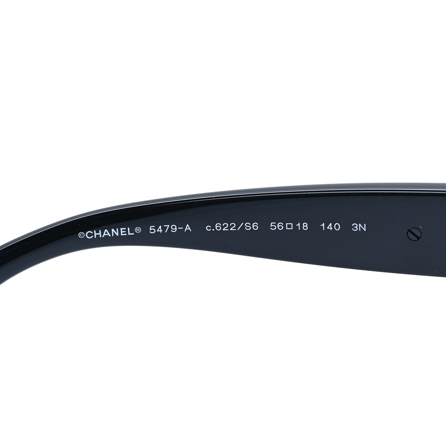 【あさ1204】　CHANEL CHANEL Acetate Charms Pearl Square Sunglasses 5479-A Black