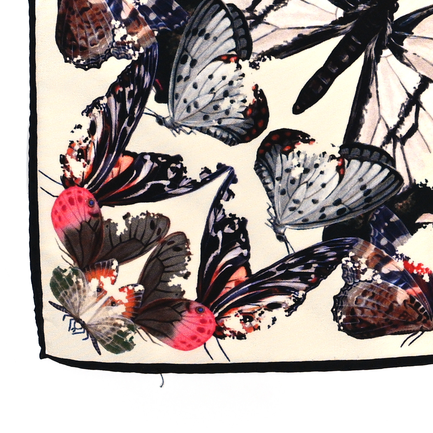 ALEXANDER MCQUEEN Silk Chiffon Butterfly Scarf White 1176424
