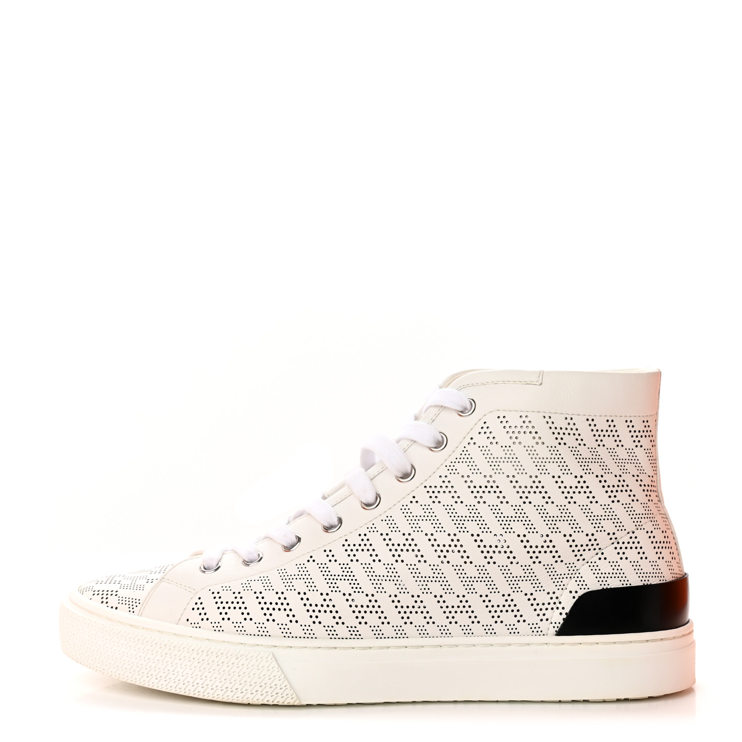 HERMES Perforated Calfskin Mens Clap High Top Sneakers 40