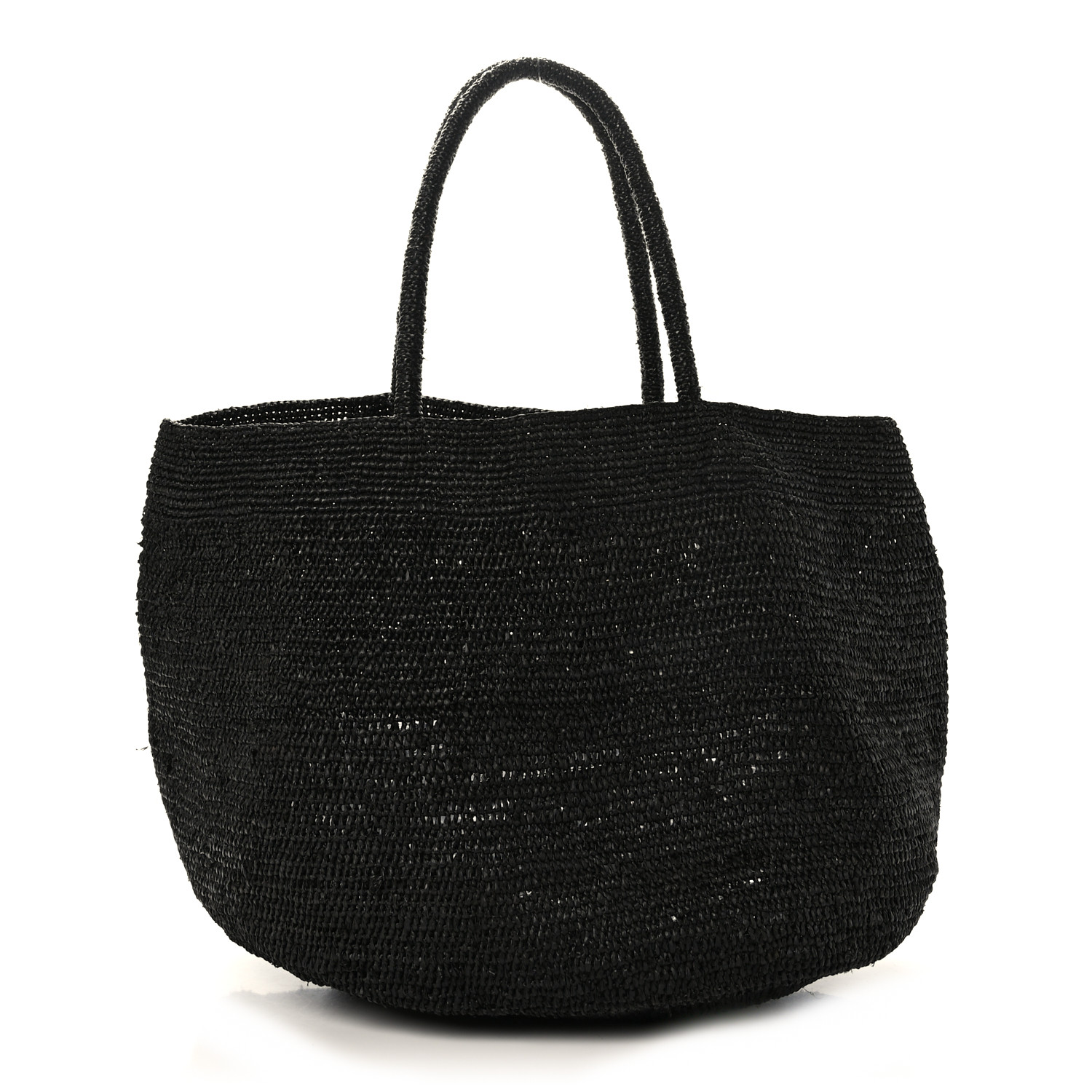 トートバッグ The Row OREGON HANDBAG THE ROW Raffia Oregon Bag Black 1453173 | FASHIONPHILE