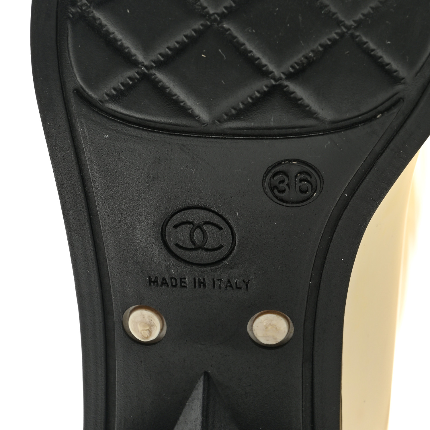 CHANEL Rubber Camellia Rain Boots 36 Off White 1452254