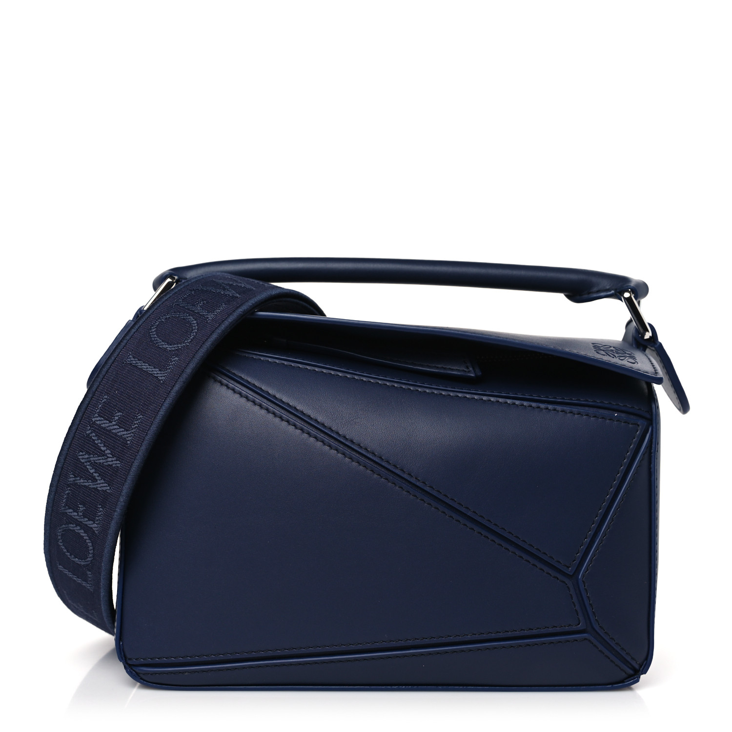 【LOEWE】Puzzle Fold Mini Bag - Abyss Blue Mini Puzzle Fold tote in shiny calfskin Blue - LOEWE