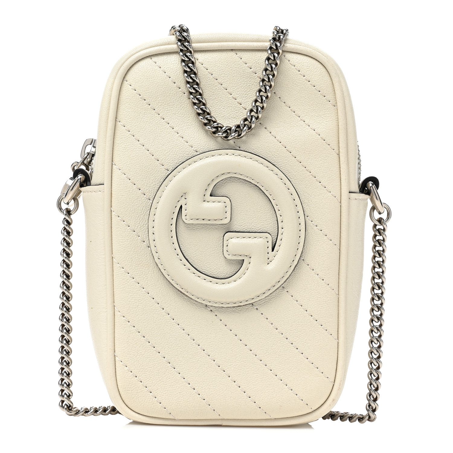 【GUCCI 】Sakai Blondie Diagonal Stitch llic Shoulder GUCCI Sakai Be Green Calfskin Diagonal Stitched Small