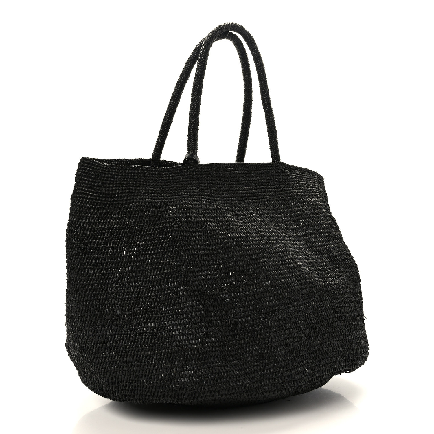 トートバッグ The Row OREGON HANDBAG THE ROW Raffia Oregon Bag Black 1453173 | FASHIONPHILE