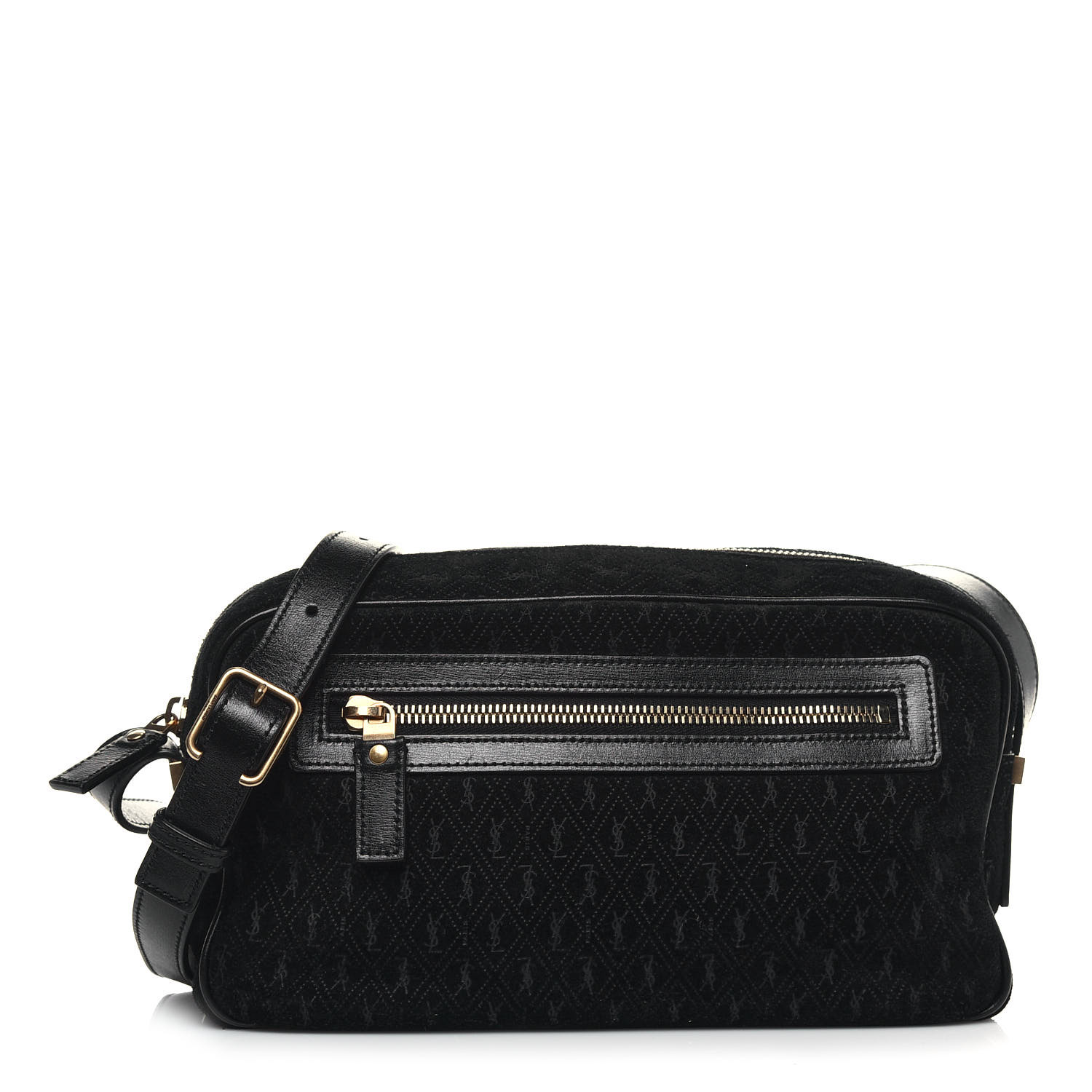 ショルダーバッグ・ポシェット   Women's Monogram Medium Shoulder Bag 4K3114G UB SAINT LAURENT Suede Monogram All Over Camera Bag Black