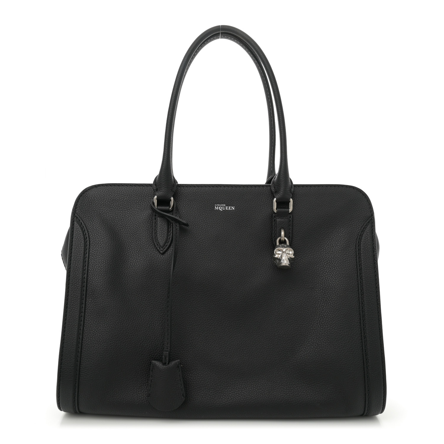 バッグ L ALEXANDER MCQUEEN Pebbled Calfskin Large Skull Padlock Zip