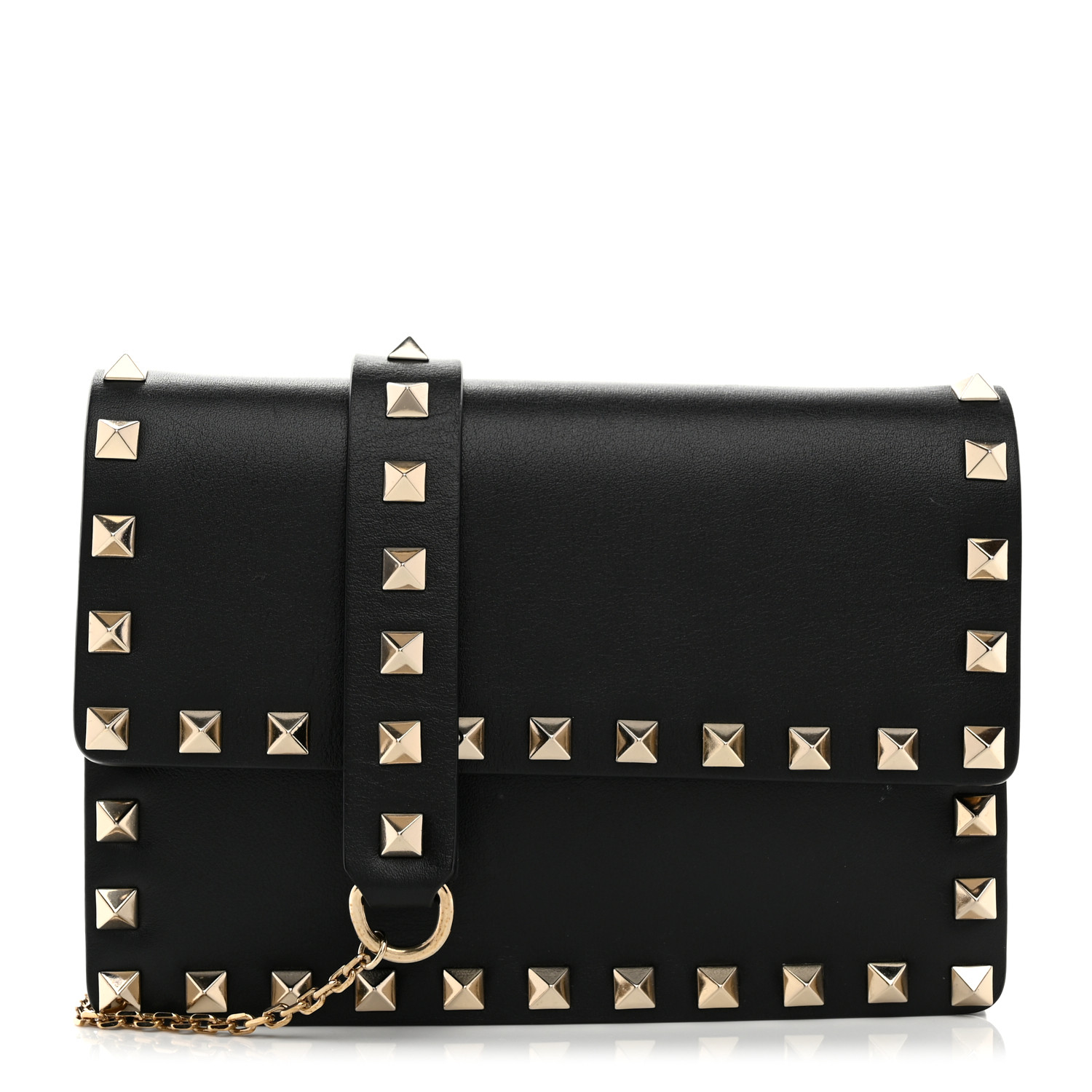 小物 VALENTINO GARAVANI wallet new, unused New Auth Valentino Garavani Leather Studded Card Holder
