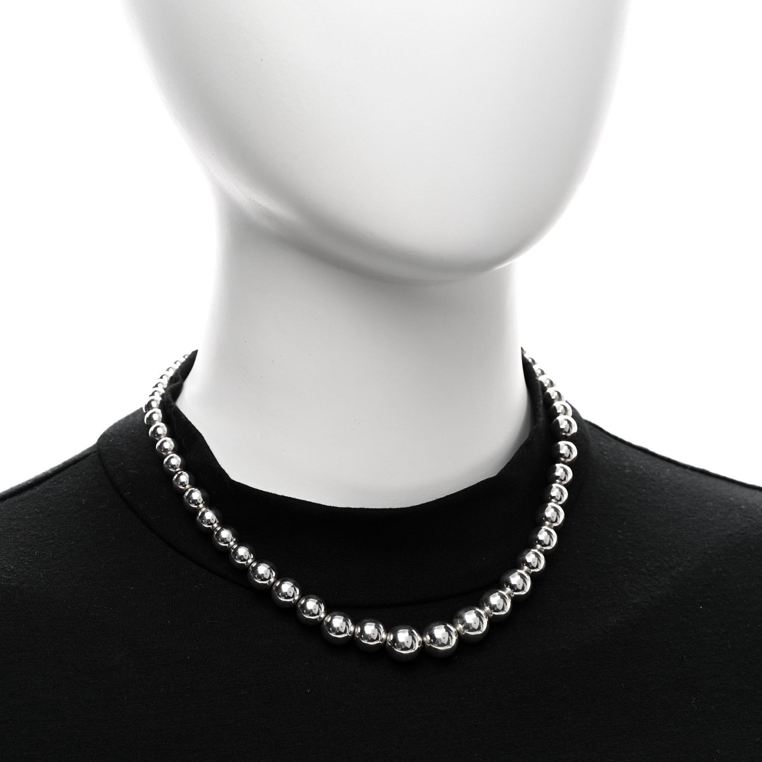 TIFFANY Sterling Silver HardWear Graduated Ball Necklace