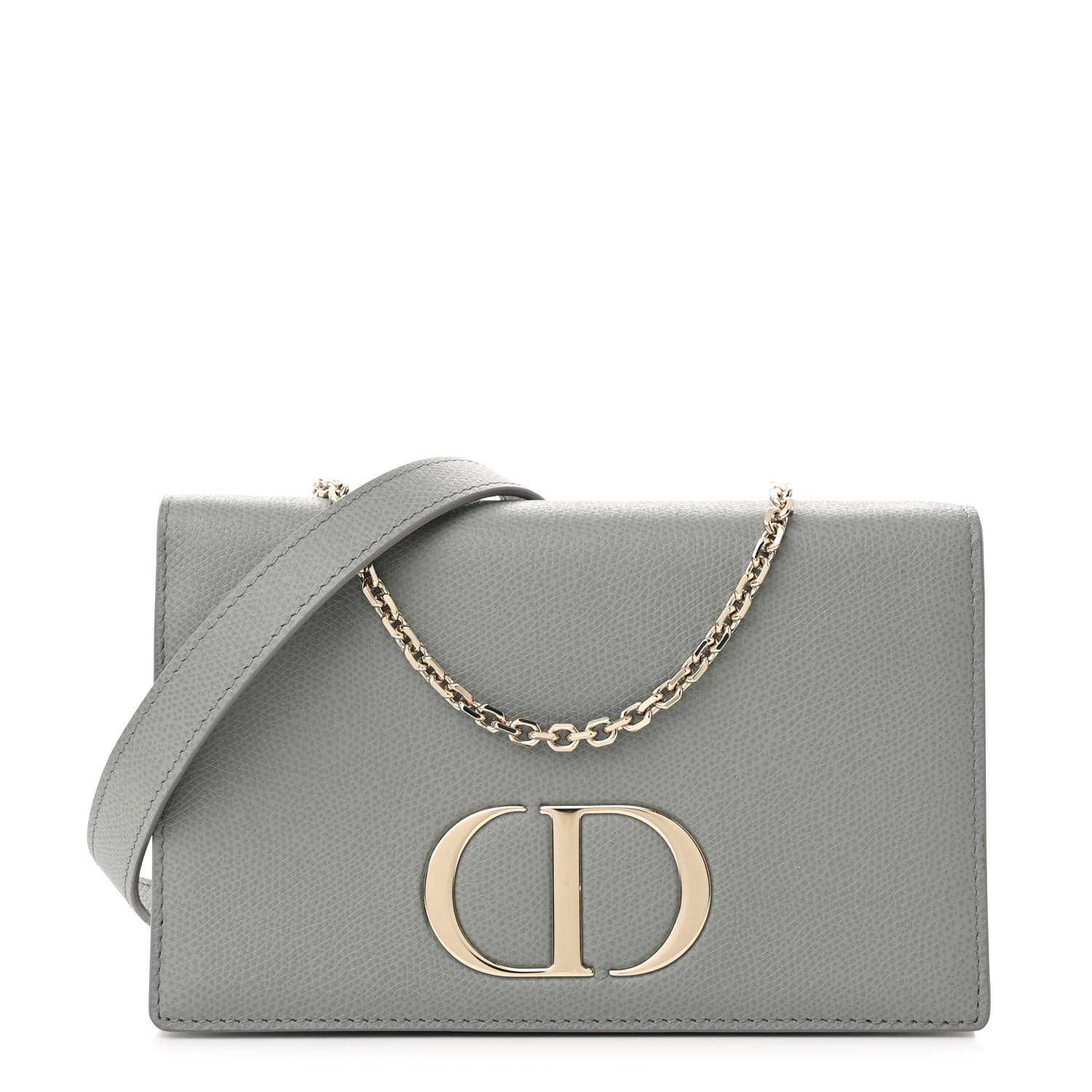 【ヴィンテージ】Rank:A☆Dior GREY MONTAIGNE バッグ 954905 Dior 30 Montaigne crossbody Shoulder Bag leather Gray Used