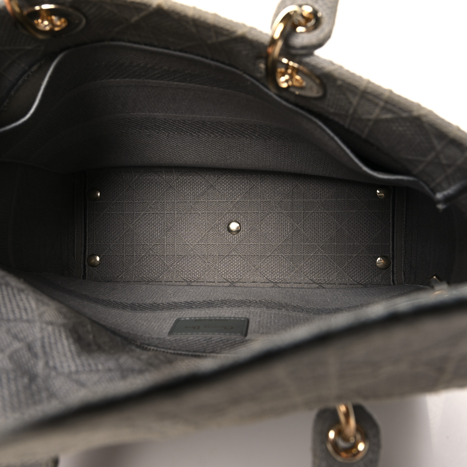 Christian Dior ディオール レディース 3051 1272 CHRISTIAN DIOR Canvas Embroidered Cannage Lady D-Lite Gray
