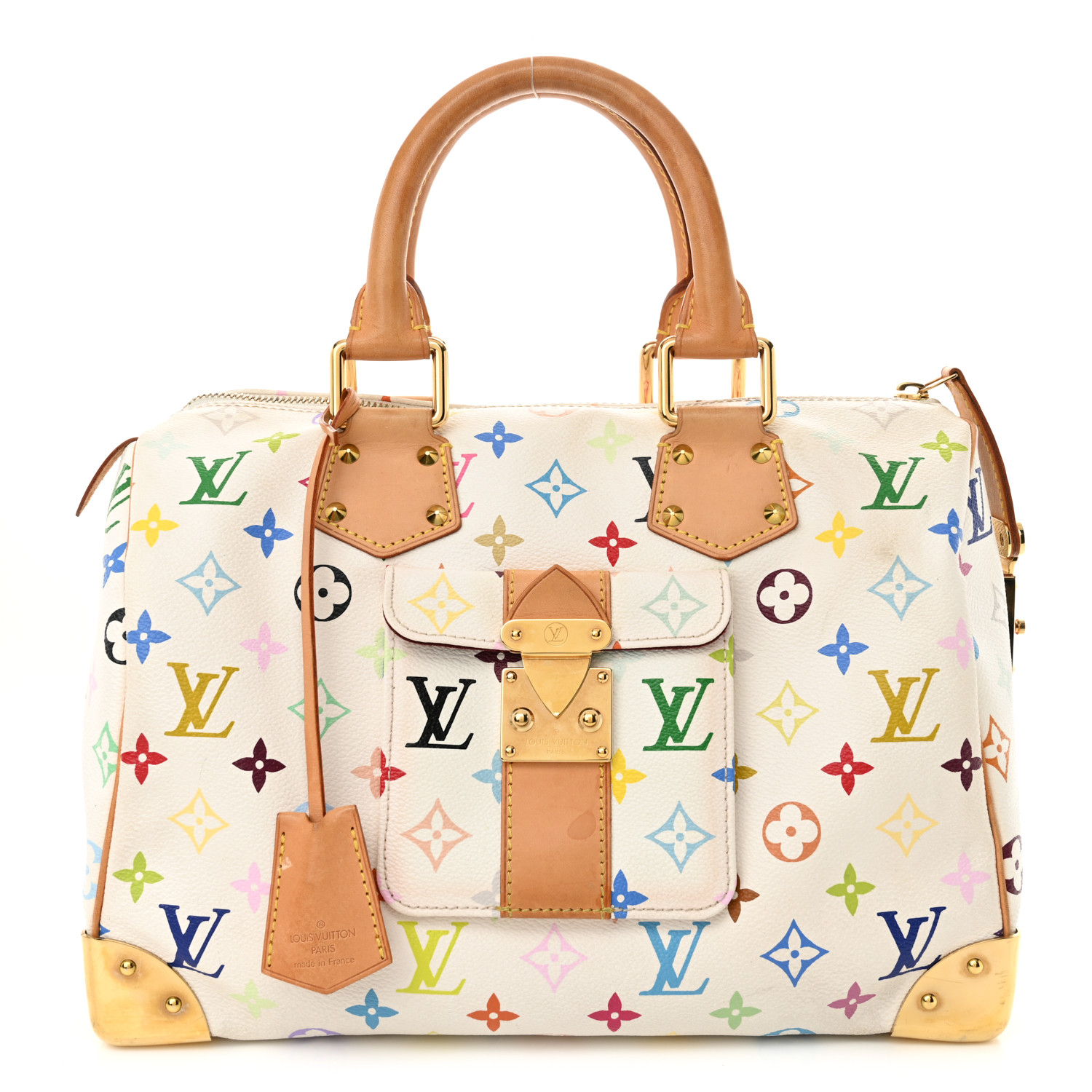 【希少】 LOUIS VUITTON Multicolore Monogram Speedy 30 LOUIS VUITTON Monogram Multicolor Speedy 30 White 1673641