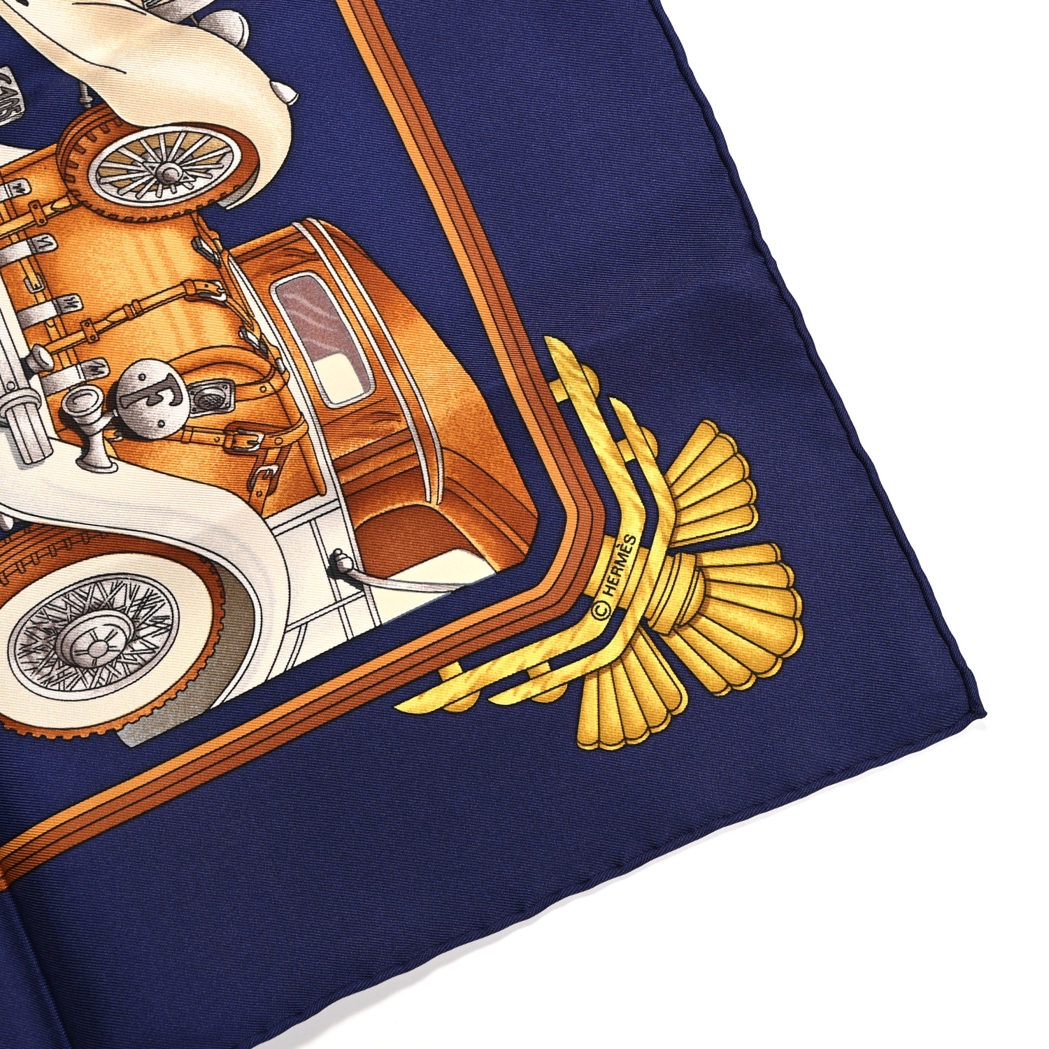 HERMES Silk Automobile Scarf 90 1685631 | FASHIONPHILE