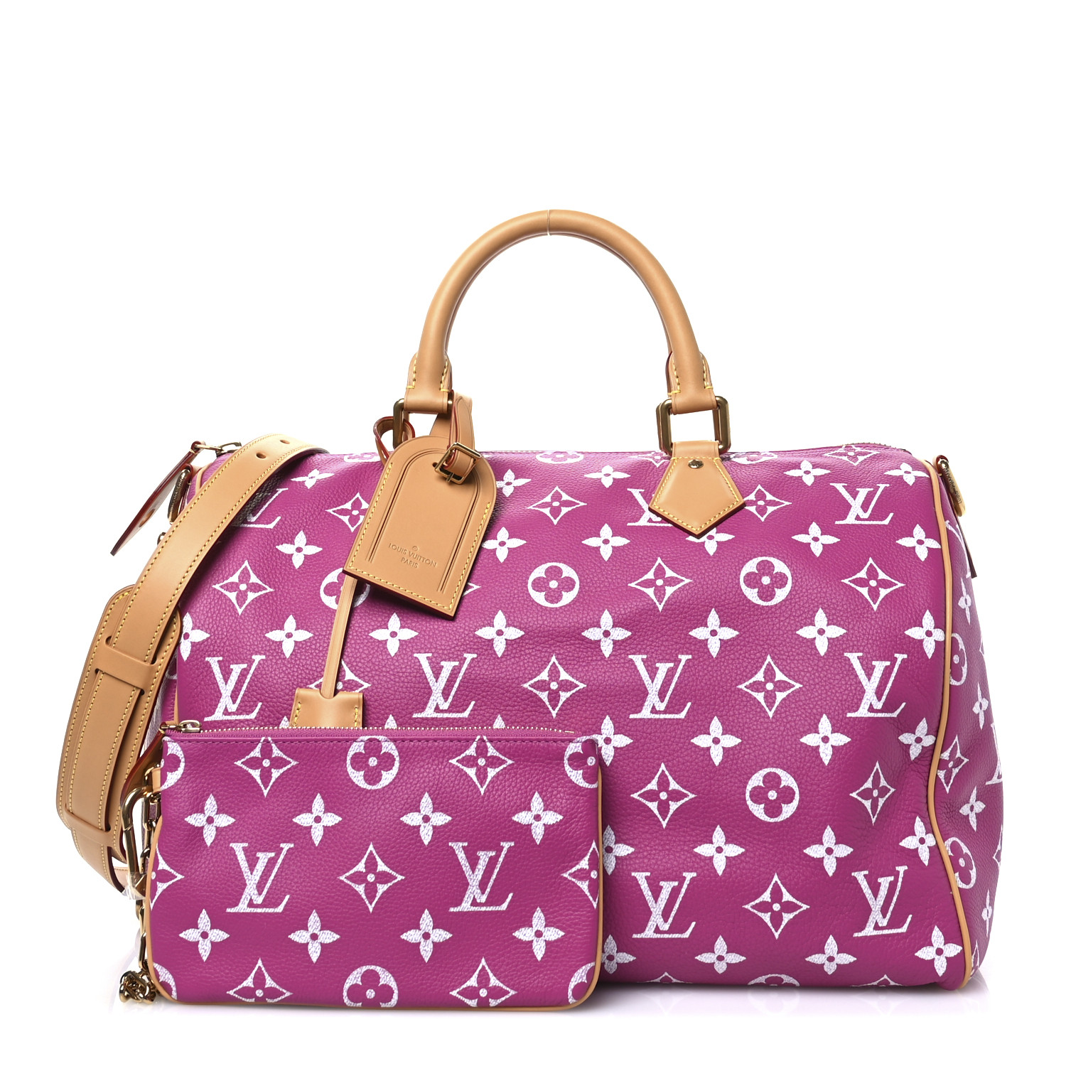 Louis Vuitton ピンク ラバーベルト 未使用 LOUIS VUITTON Calfskin Monogram Speedy P9 Bandouliere 40