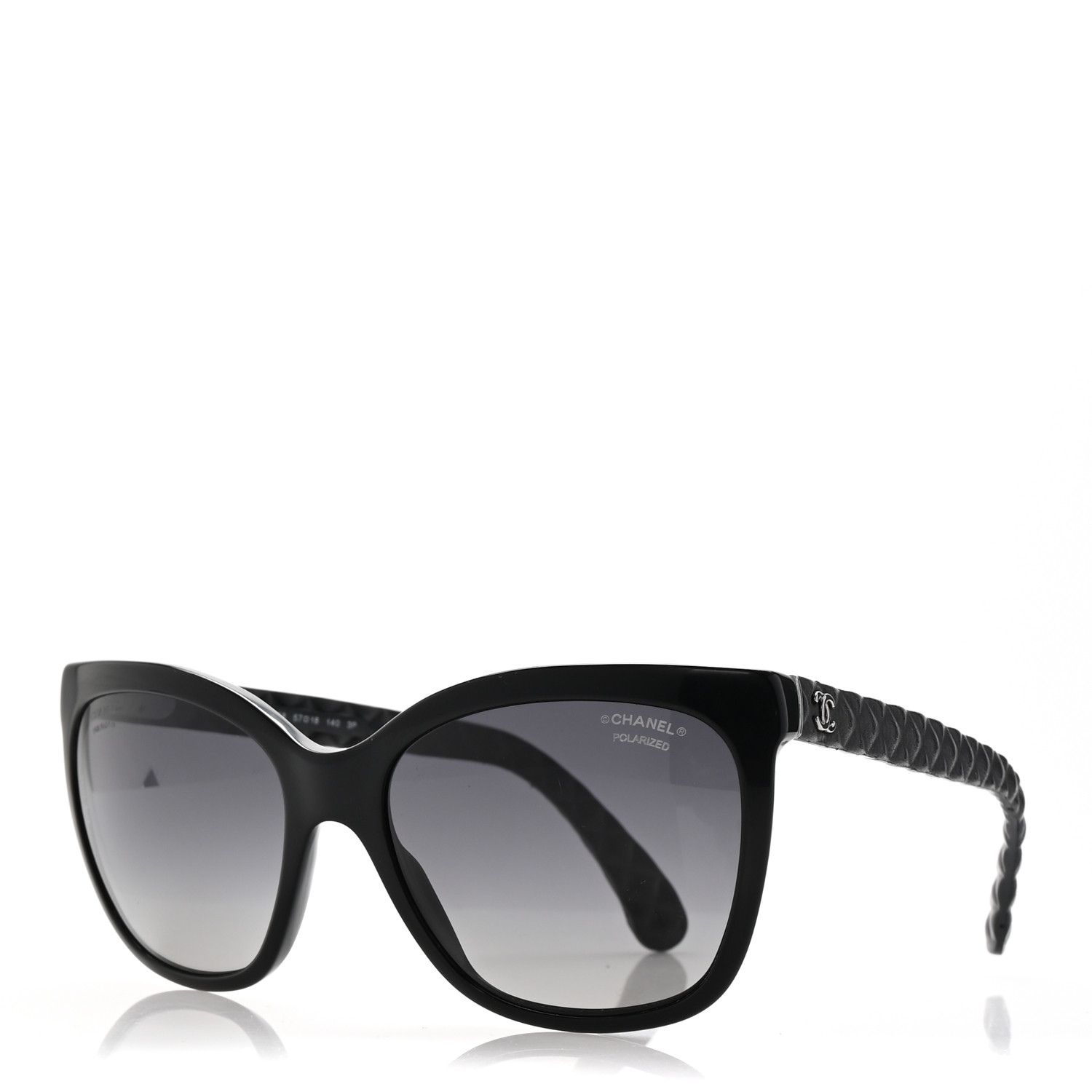 CHANEL Acetate Quilted Polarized Butterfly CC Sunglasses