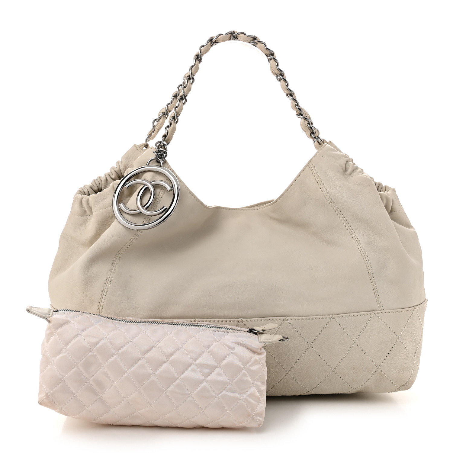 CHANEL Calfskin Baby Coco Cabas White 1684621 | FASHIONPHILE