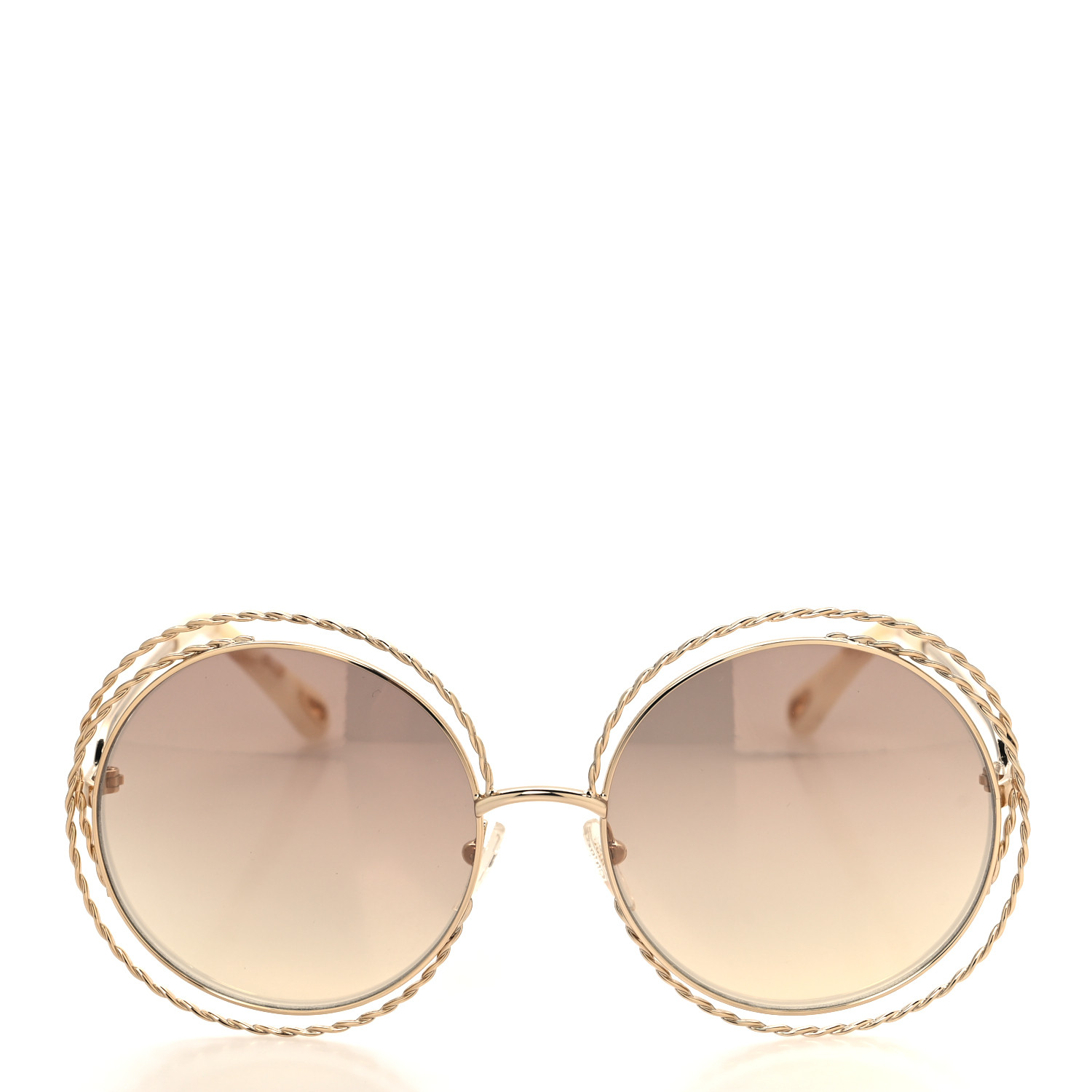 CHLOE Metal Carlina Oversize Round Sunglasses CE114ST Gold