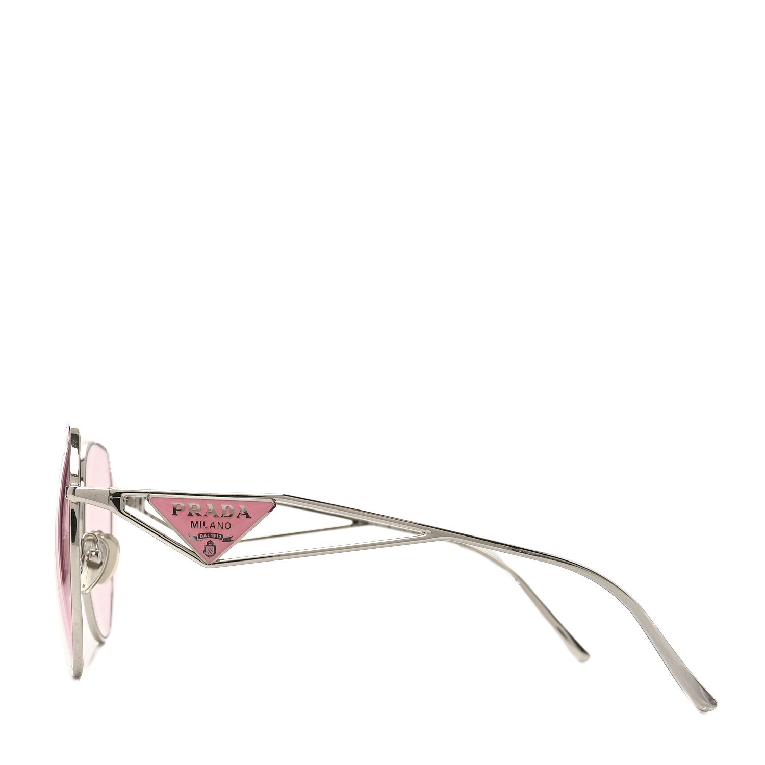 PRADA Metal Symbole Triangle Logo Sunglasses SPR57Y Pink