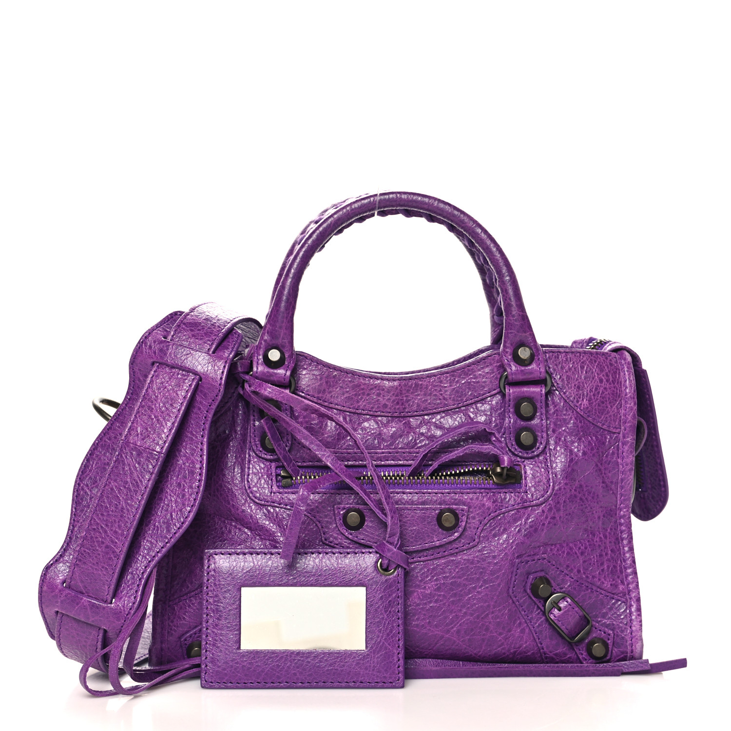 BALENCIAGA Agneau Classic Hardware Mini City Ultraviolet