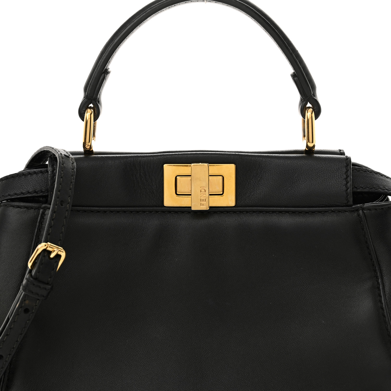 FENDI Nappa Mini Peekaboo Iconic Satchel Black 1691856