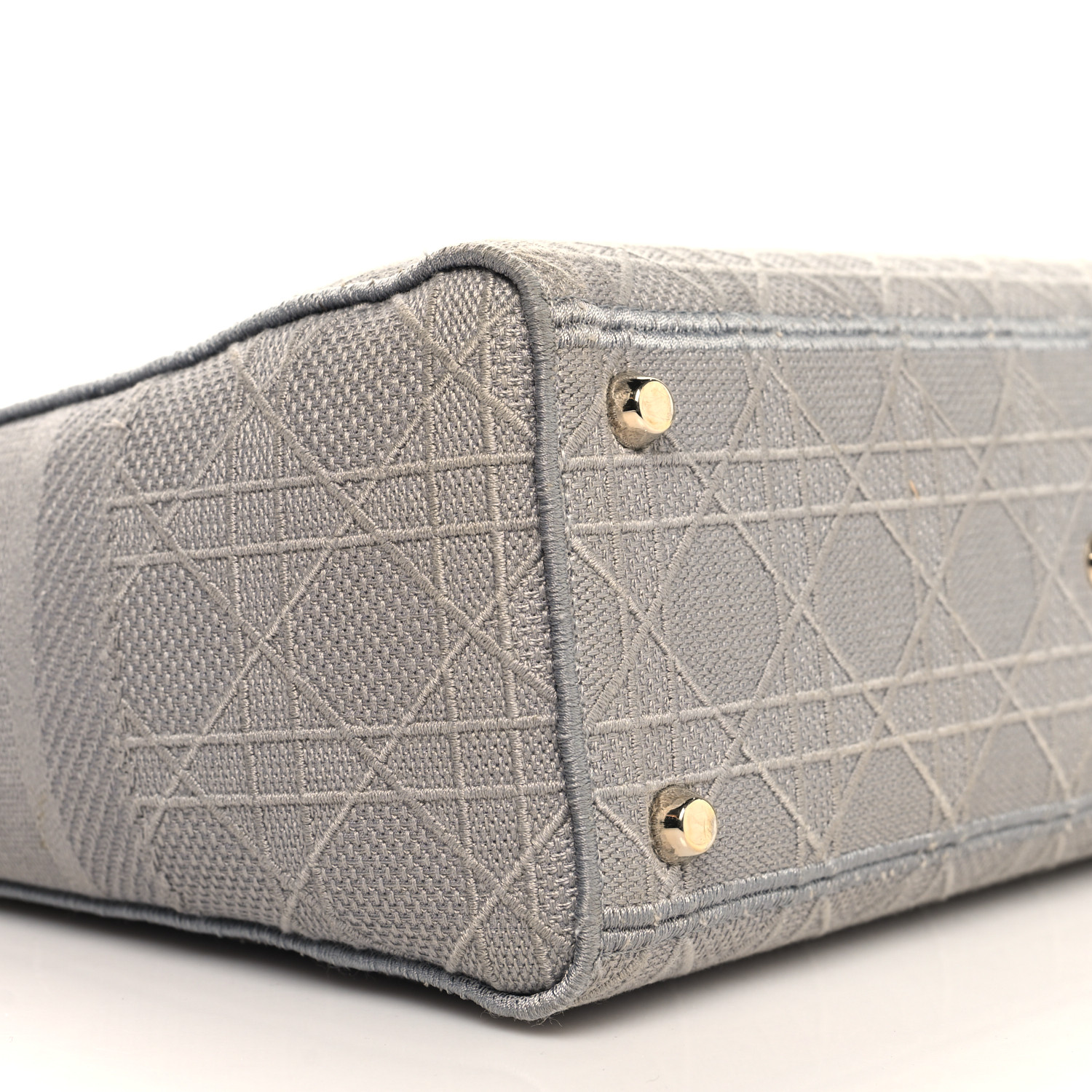 CHRISTIAN DIOR Canvas Embroidered Cannage Lady D-Lite Gray