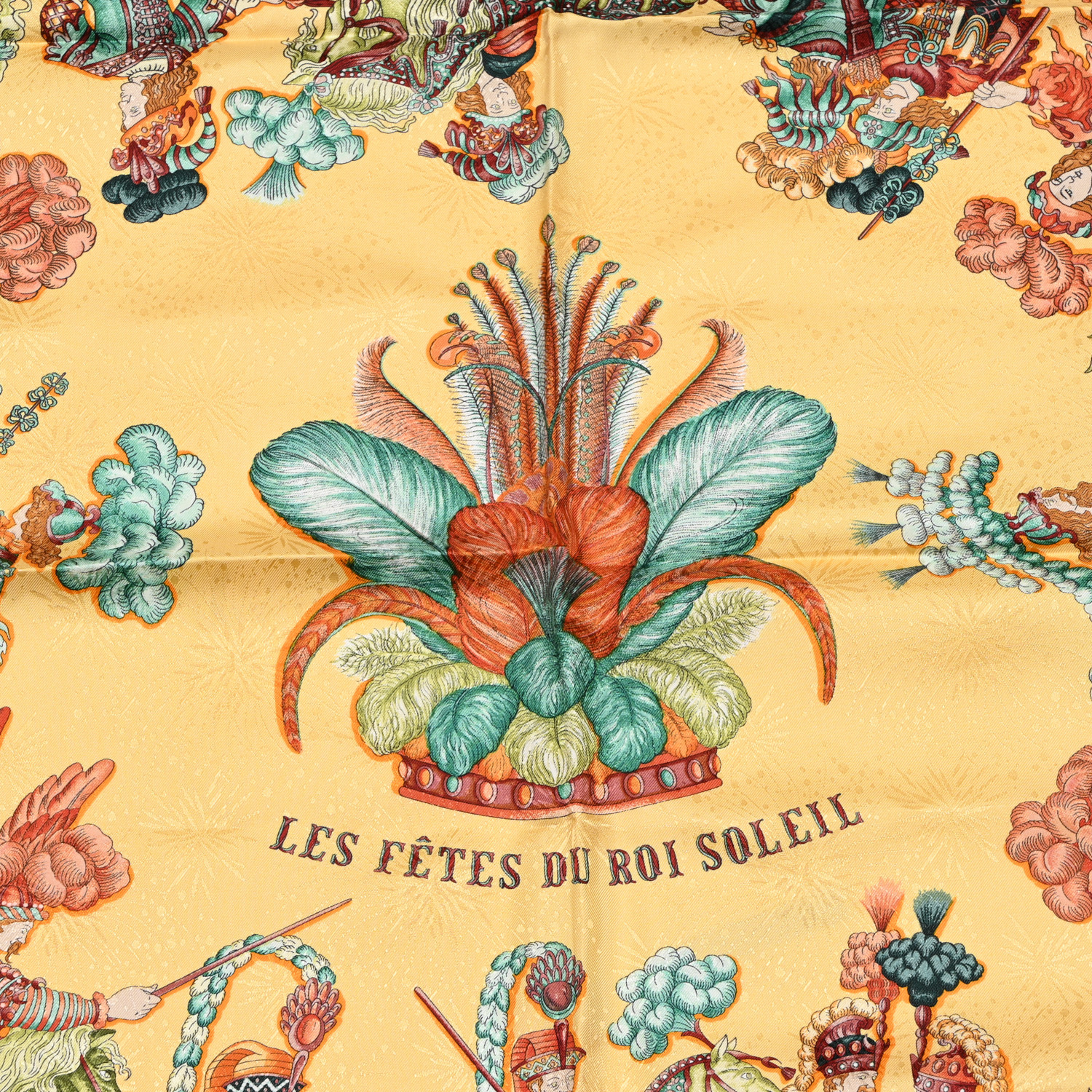 Hermès LES FÊTES DU ROI SOLEIL スカーフ HERMES Silk Les Fetes du Roi Soleil Scarf 90 1666361