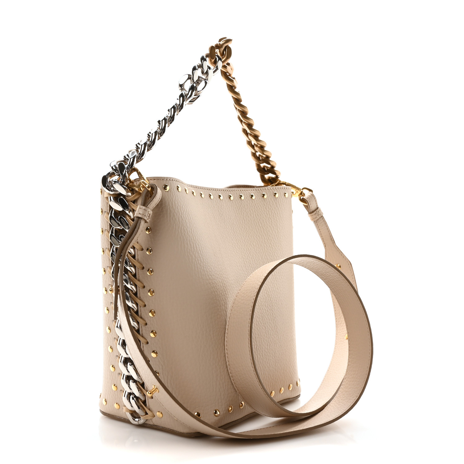 ショルダーバッグ・ポシェット STELLA MCCARTNEY Sand Alter Mat Frayme Bucket Bag STELLA MCCARTNEY Grainy Alter Mat Studded Frayme Bucket Bag