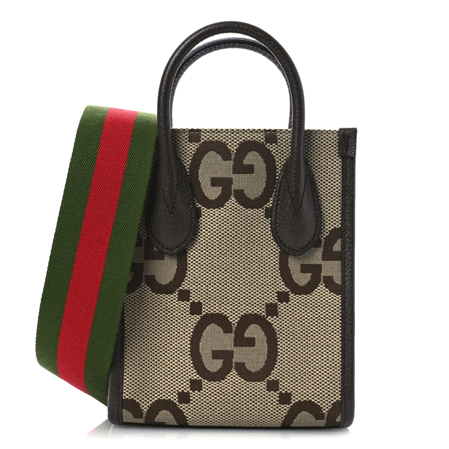 ショルダーバッグ・ポシェット Monogram Jumbo GG Textured Mini Vertical Tote GUCCI GUCCI Monogram Jumbo GG Textured Dollar Calfskin Web Mini
