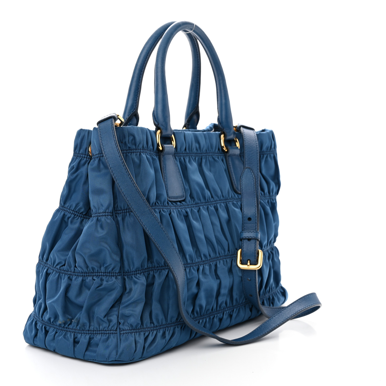 PRADA Tessuto Nylon Gaufre Tote Cobalto 1492768 | FASHIONPHILE