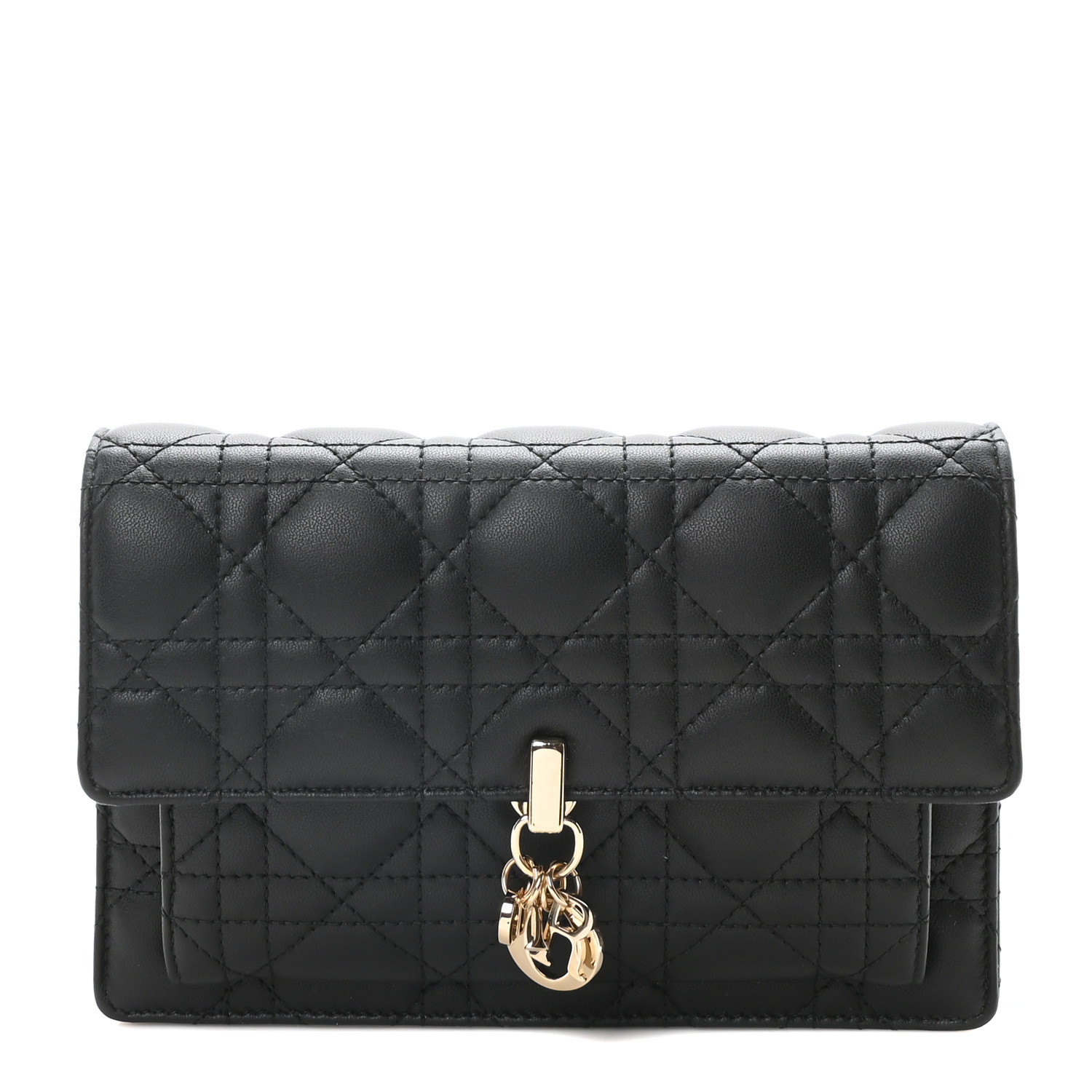 【無料郵送/関税込/正規品】 Dior Lady Phone Pouch Black Canna My Dior - Dior Talk Phone Pouch Black Cannage Lambskin | DIOR