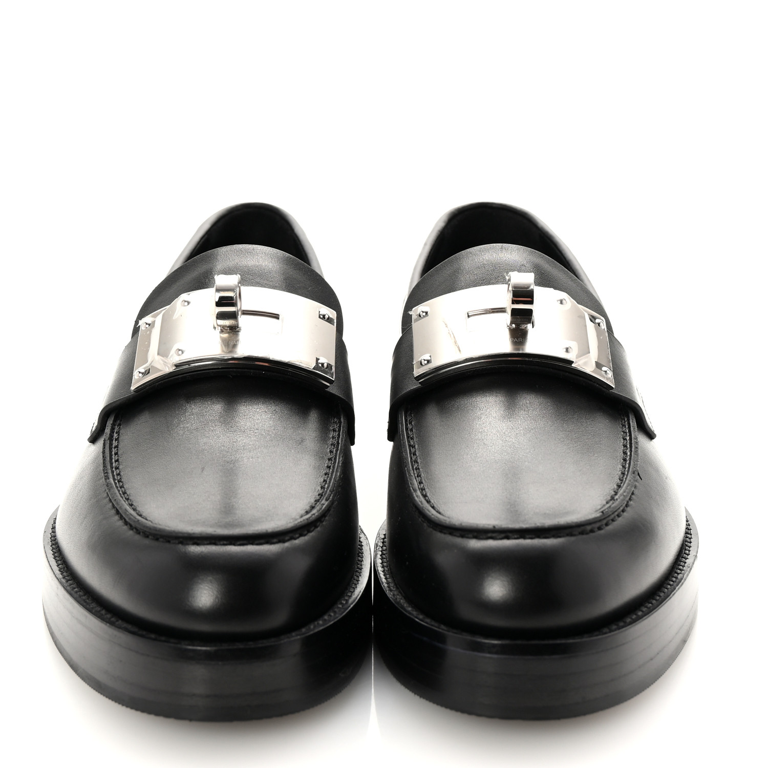 HERMES エルメス パンプス 黒 EU40(26.5cm位) 4103525M0182 HERMES Calfskin Womens Hot Loafer 38 Black 1680423
