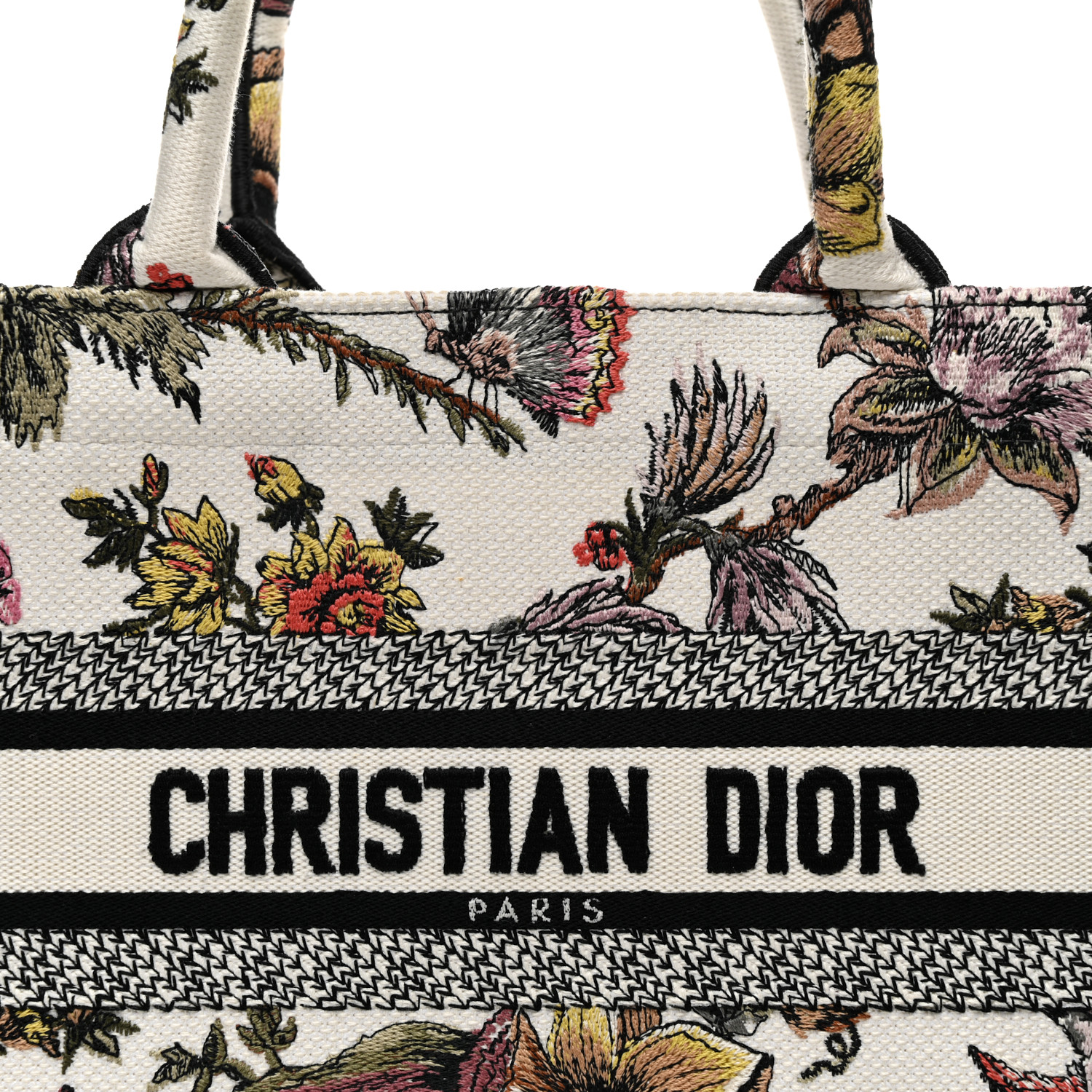 CHRISTIAN DIOR Canvas Embroidered Small Jardin Botanique
