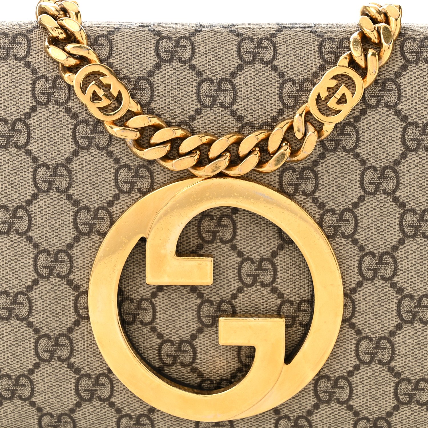 ★関税込★GUCCI★Interlocking G Beige Ebony Supreme★ Belt with Interlocking G buckle in beige and ebony GG