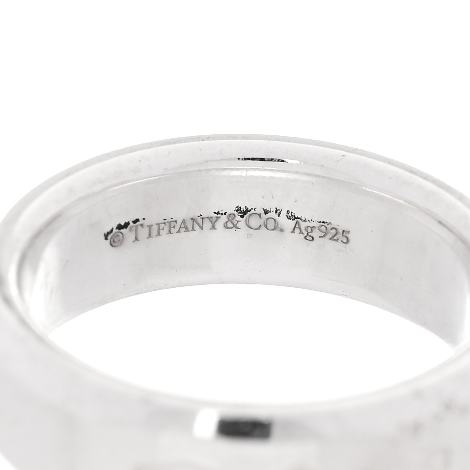 TIFFANY Sterling Silver 1837 Makers Medium Slice Ring 58 8.5