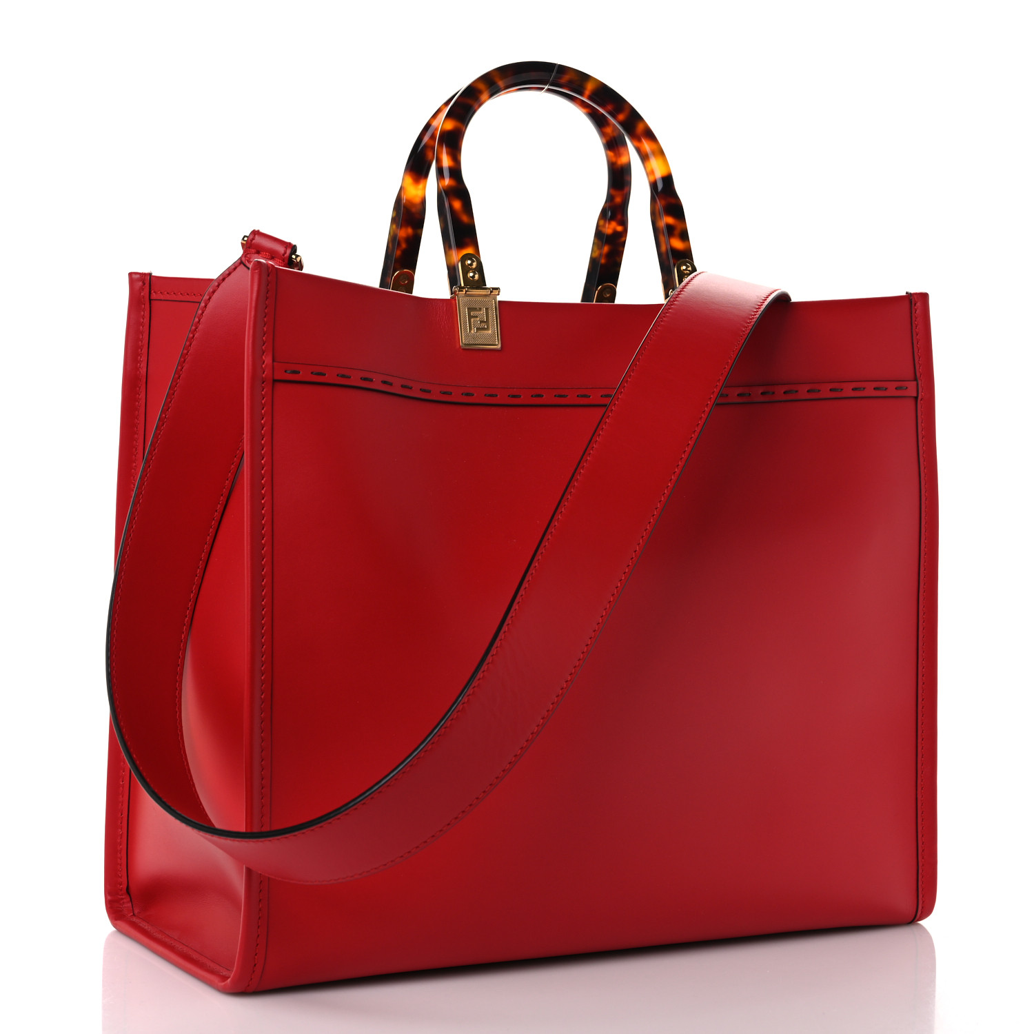 FENDI 8BH428AS84F1Q6E 関税送料込 FENDI Vitello King Plexiglass Logo Embossed Medium Fendi