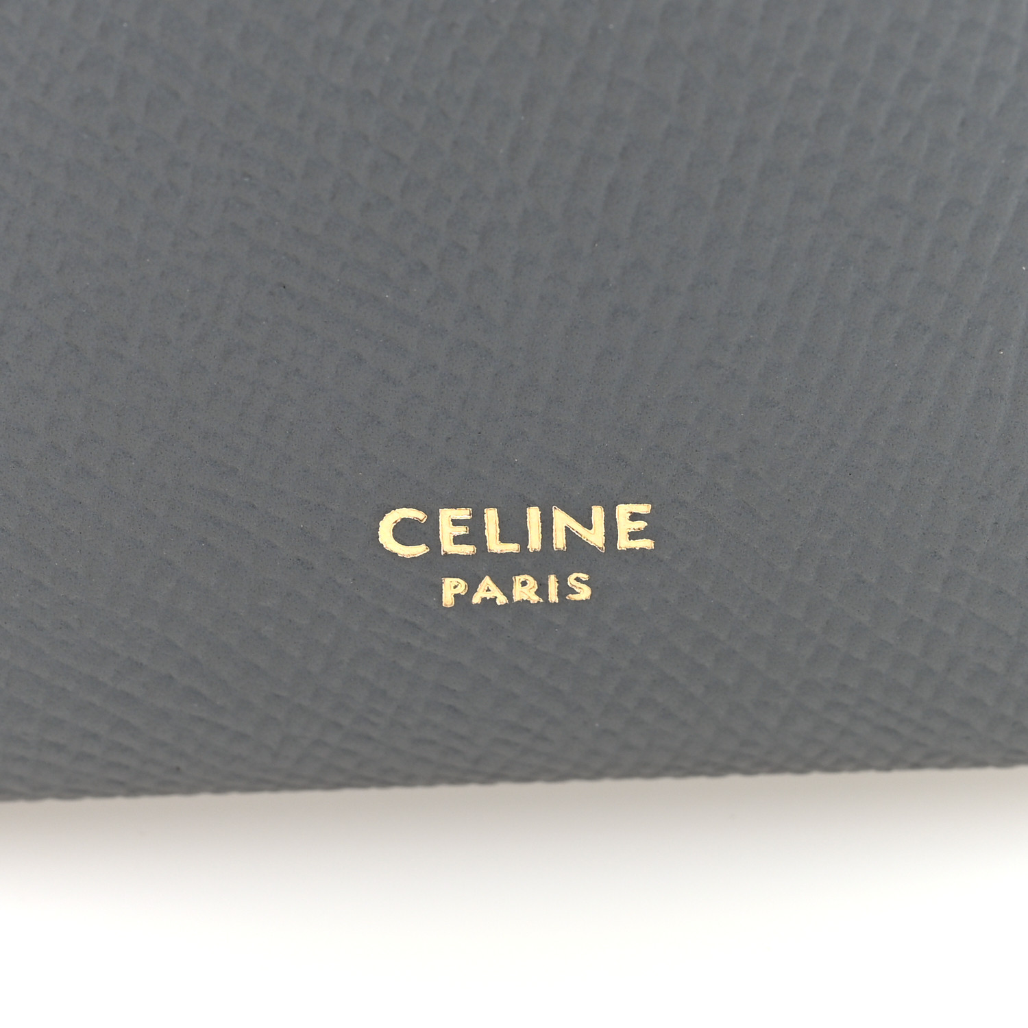 CELINE Medium Strap Wallet グレー Celine Grey Grained Calfskin Large Multifunction Strap