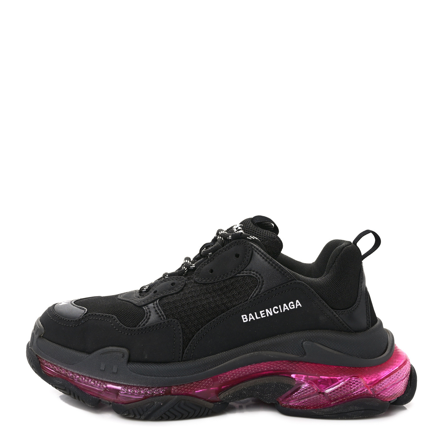 【BALENCIAGA】TripleS clearSole Black Pink Balenciaga Triple S Clear Sole Black / Pink Mesh EU 39 UK 6