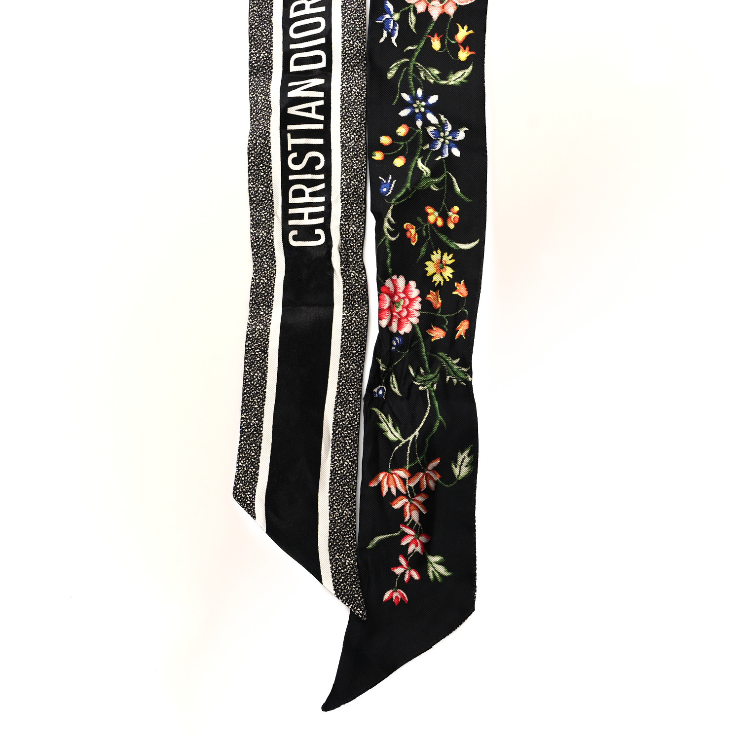 Christian Dior ブラック　マフラー Dior Oblique Scarf Deep Gray and Black Silk | DIOR